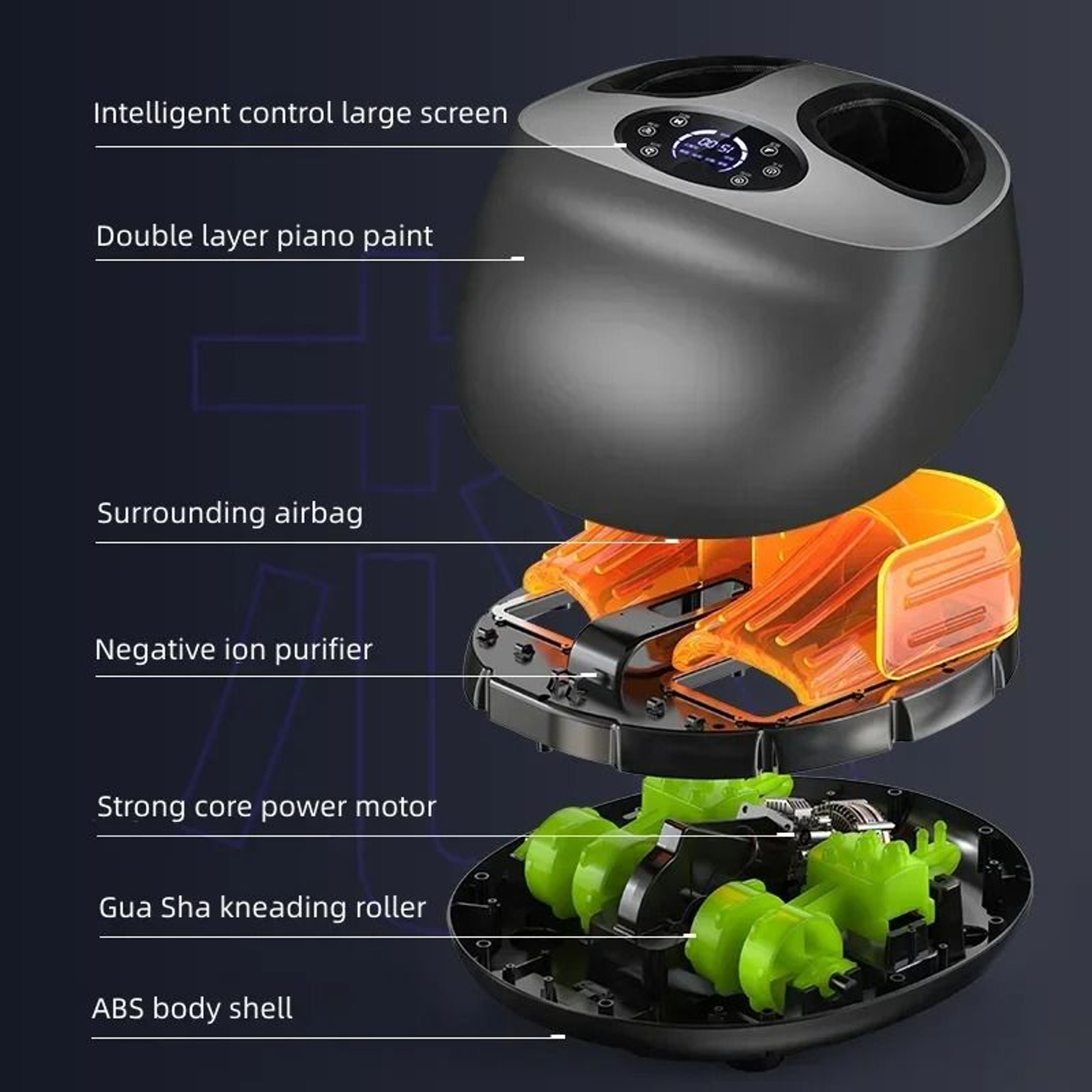 Fully Enclosed Shiatsu Foot Massager With Heat And Air Compression 3