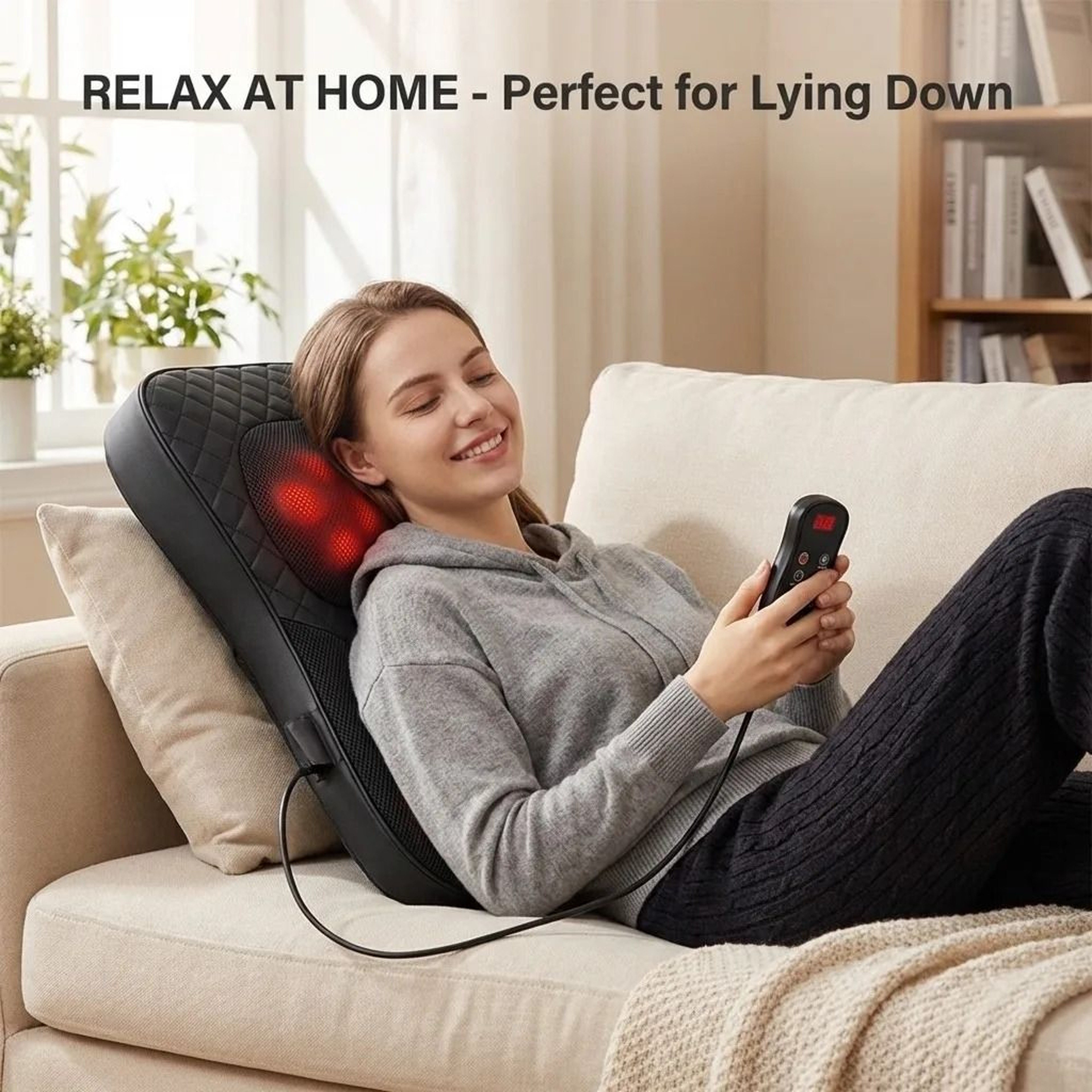 Heated Deep Kneading Neck And Back Massage Pillow 2