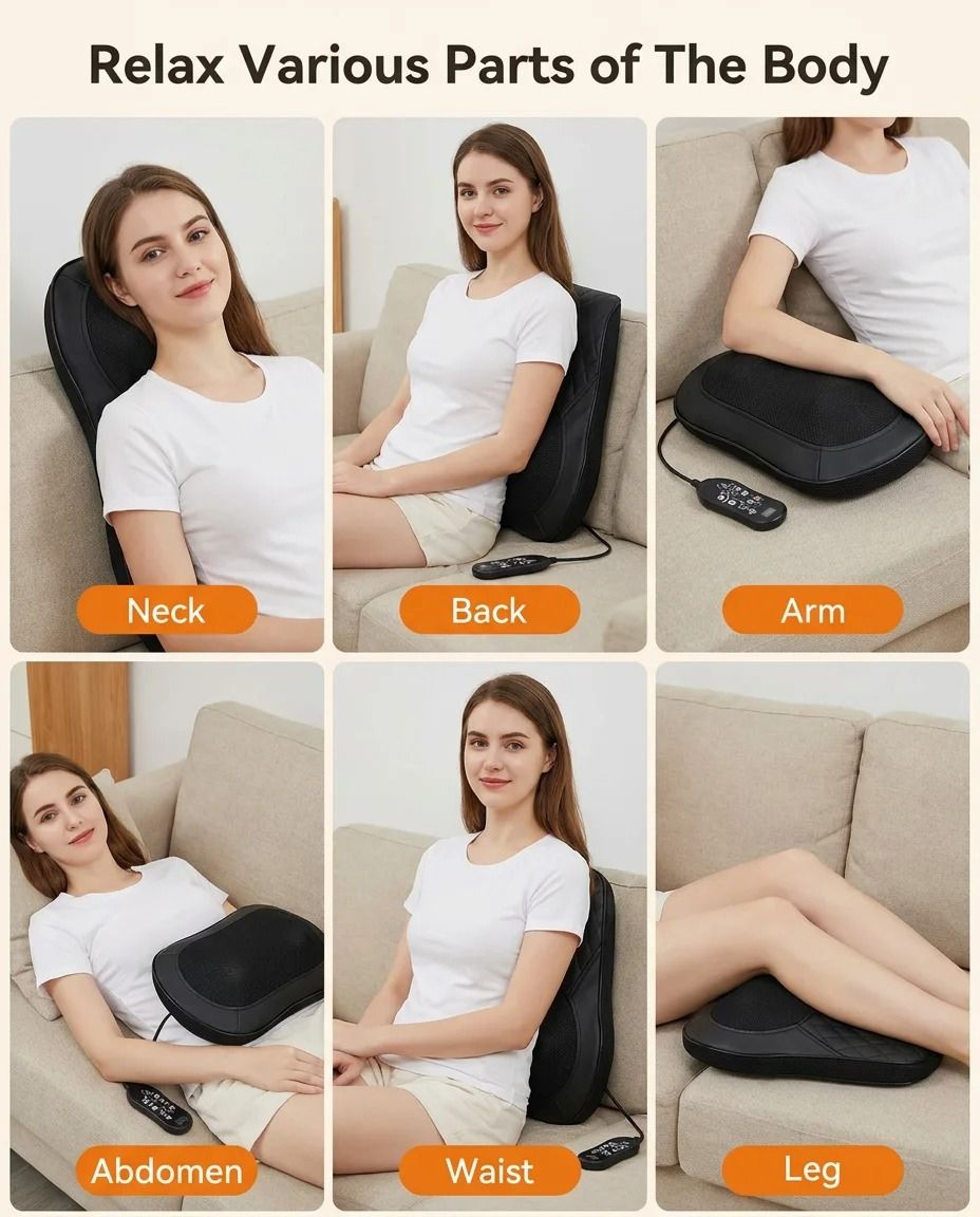 Heated Deep Kneading Neck And Back Massage Pillow 3