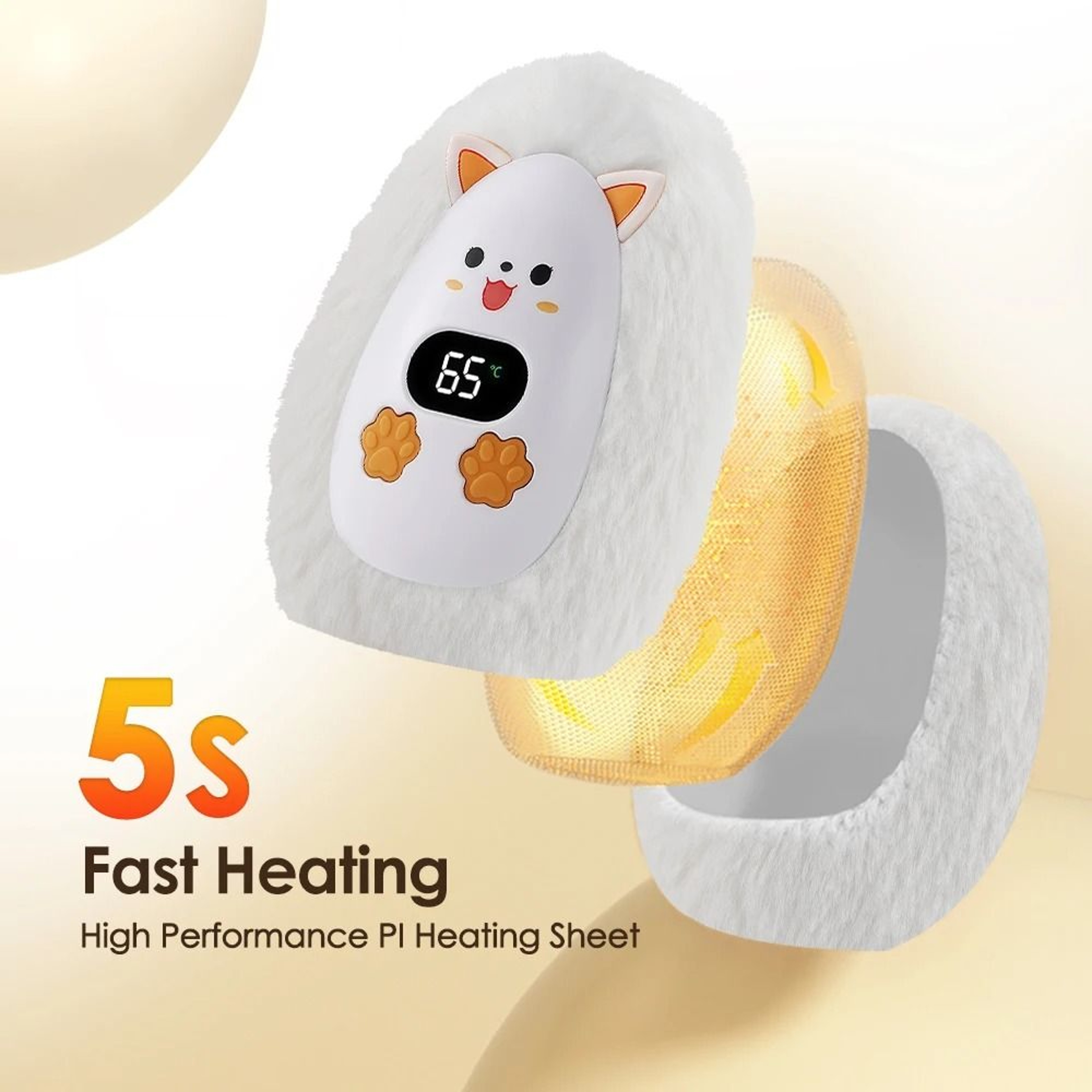 Mini Plush Fox Rechargeable Hand Warmer With 3 Heat Levels 5
