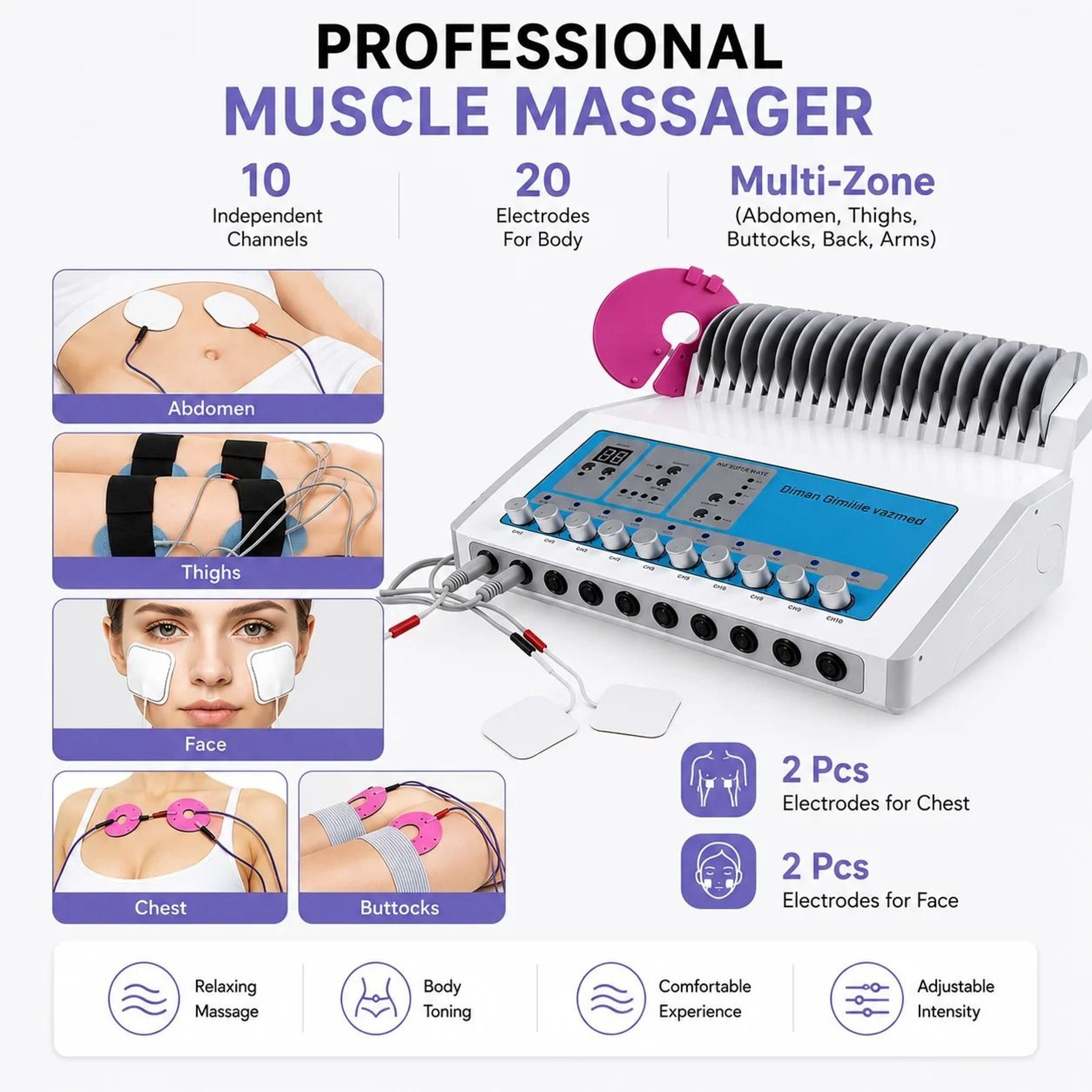 EMS Pulse Beauty Massage Machine For Face And Body Relaxation 6