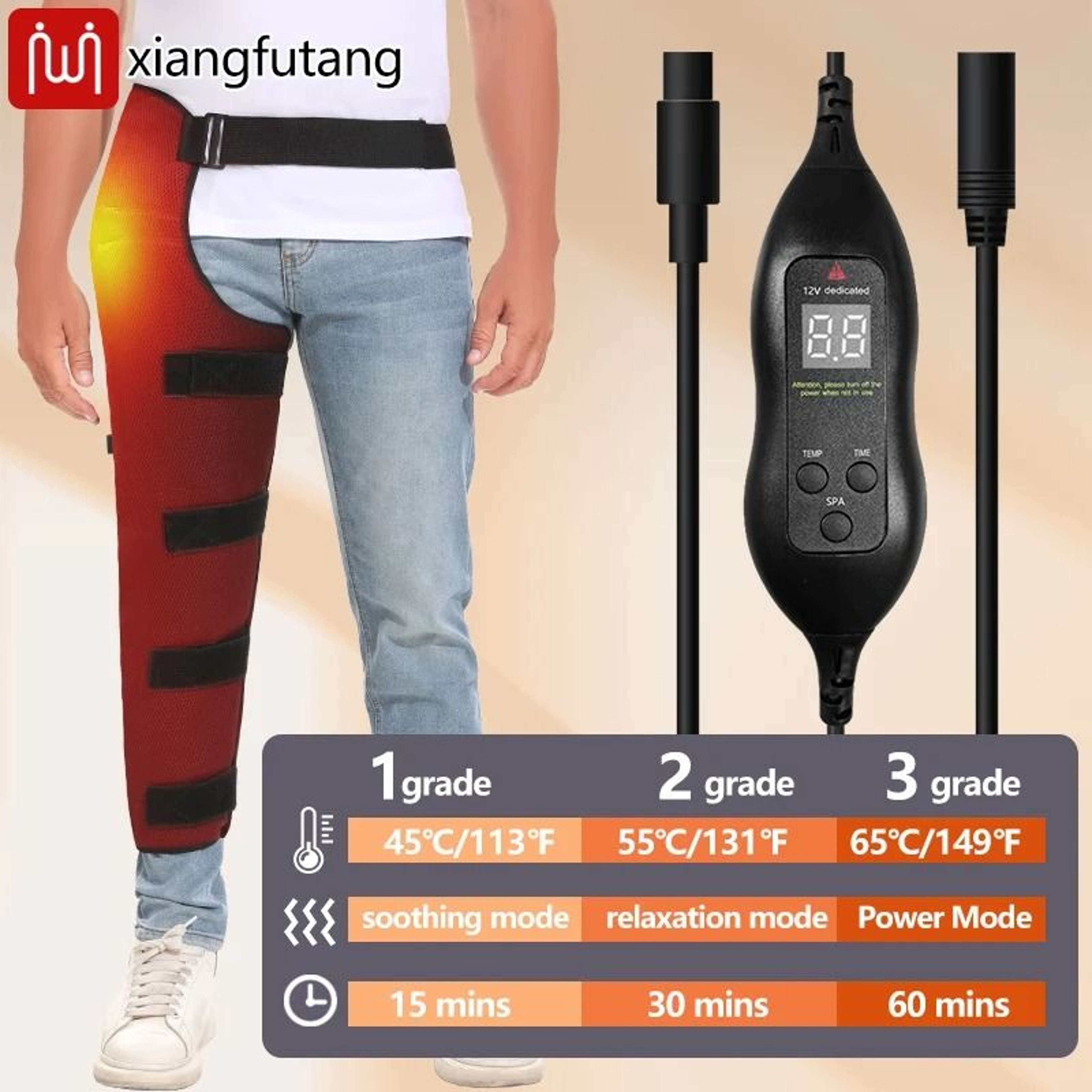 Electric Full Leg Heating Pad With Vibration For Hip Thigh Knee And Calf Comfort 3