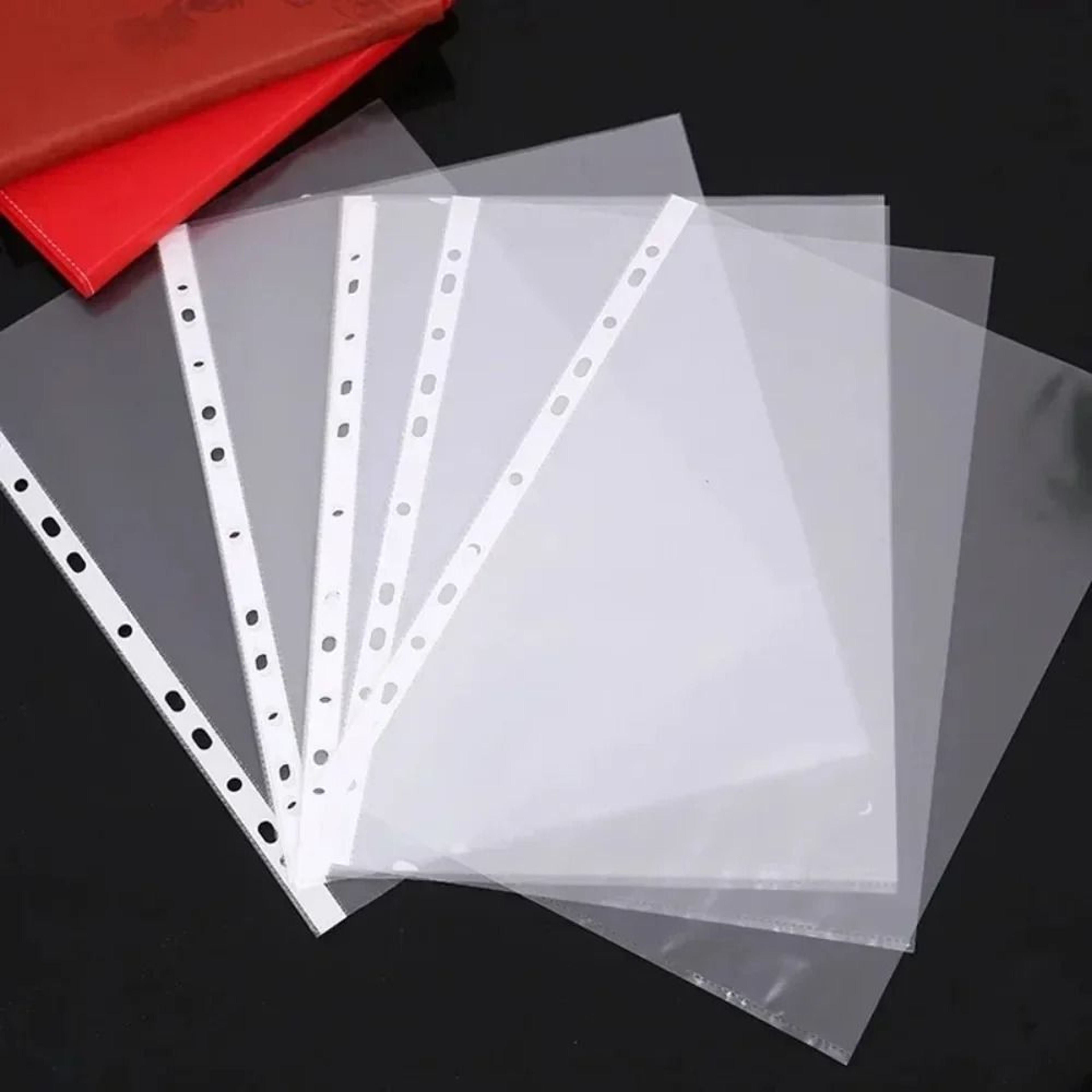 100 Pack A4 Clear 11 Hole Sheet Protectors Thick Plastic Document Sleeves 0