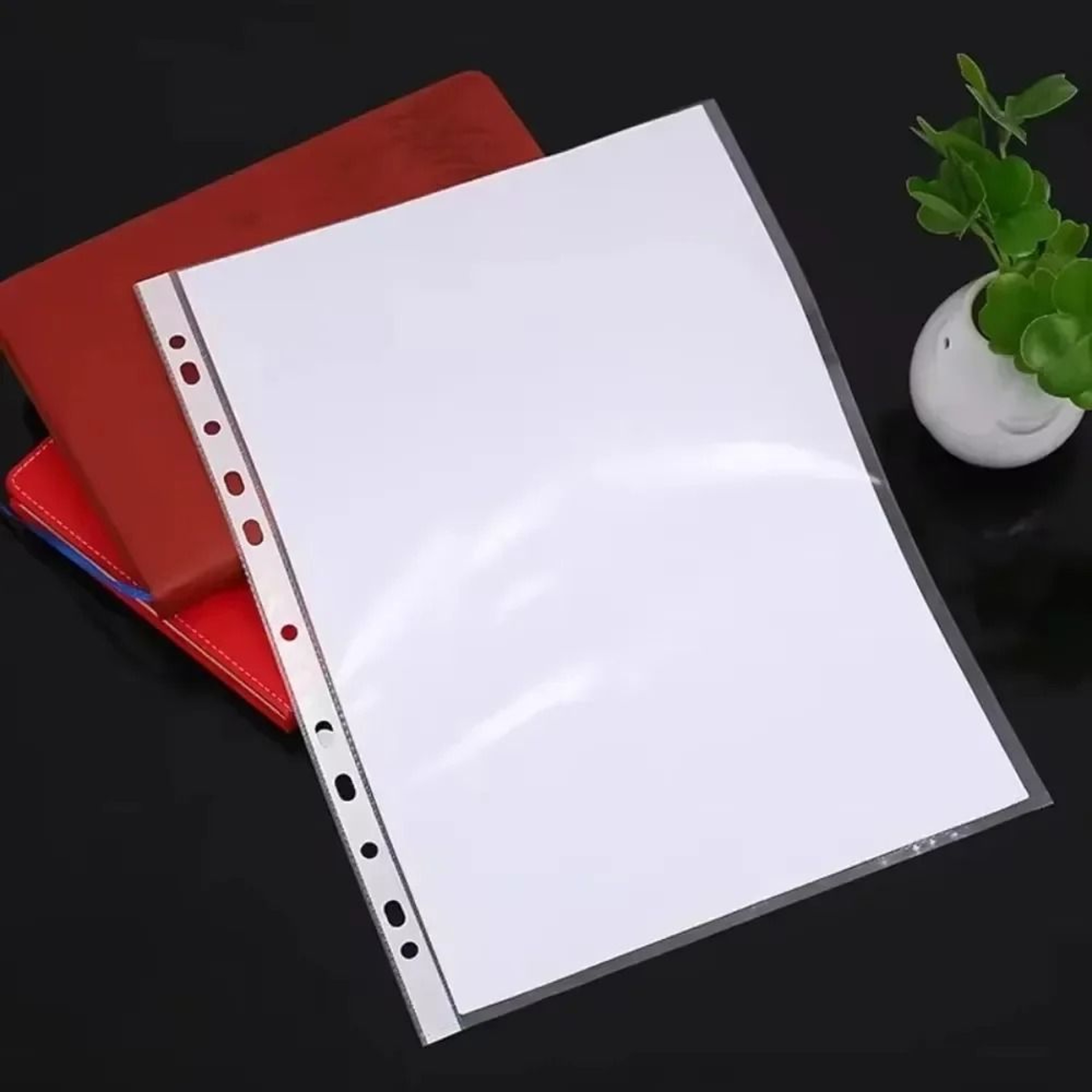 100 Pack A4 Clear 11 Hole Sheet Protectors Thick Plastic Document Sleeves 1