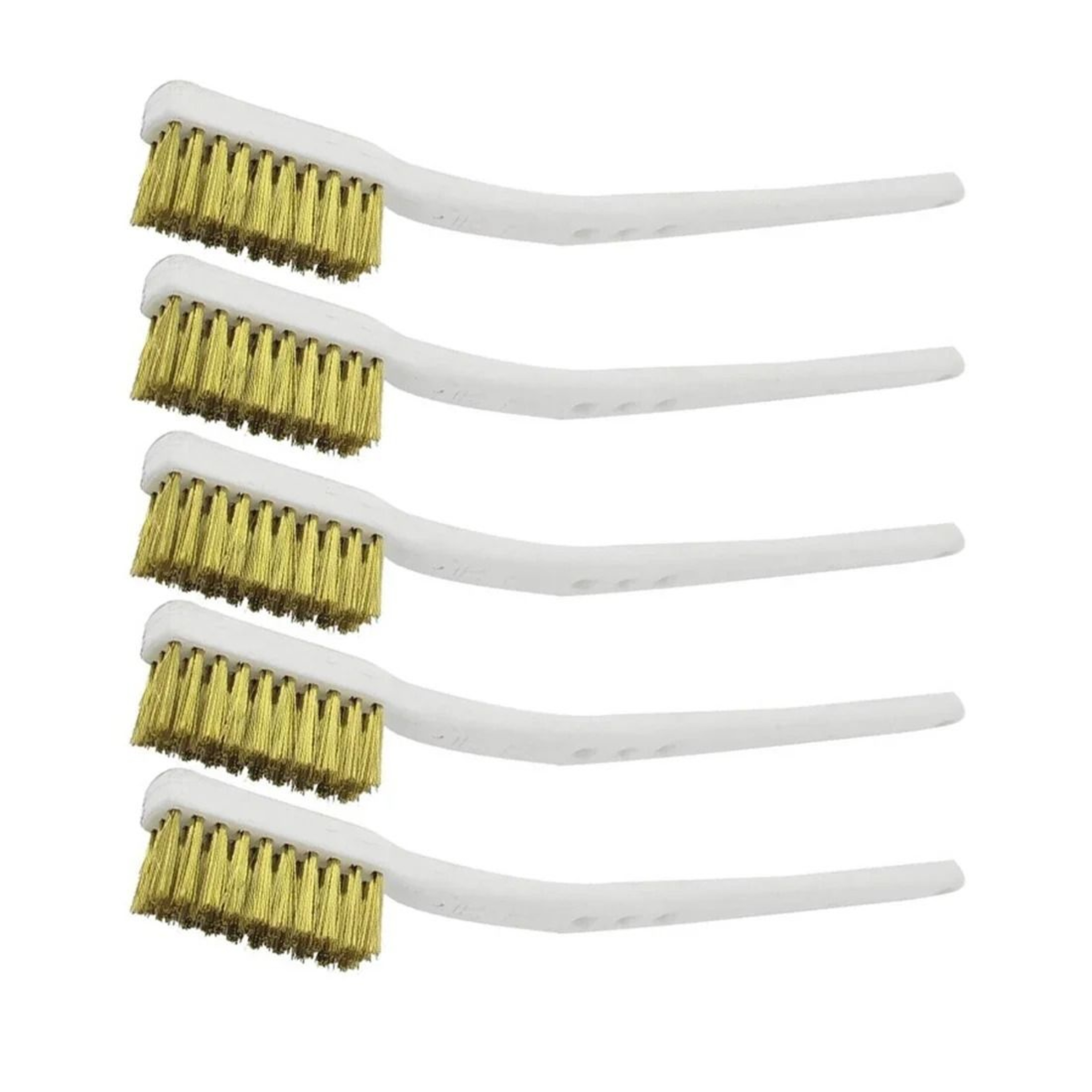 5 Pack Mini Brass Wire Brush Set Steel Rust Paint Cleaning Brushes 3