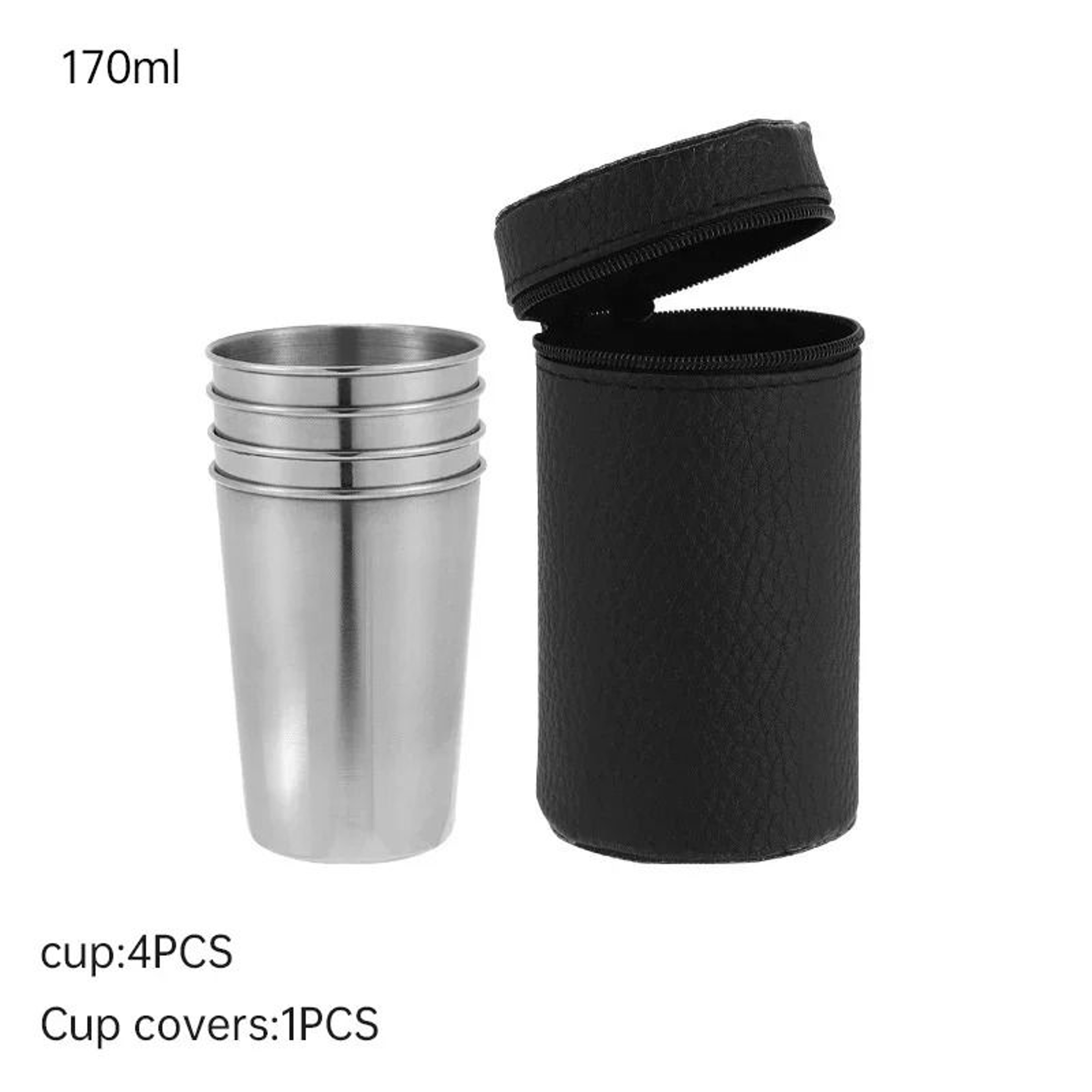 Portable Stainless Steel Shot Cup Set With Carrying Case For Camping Travel  Outdoor Adventures 8