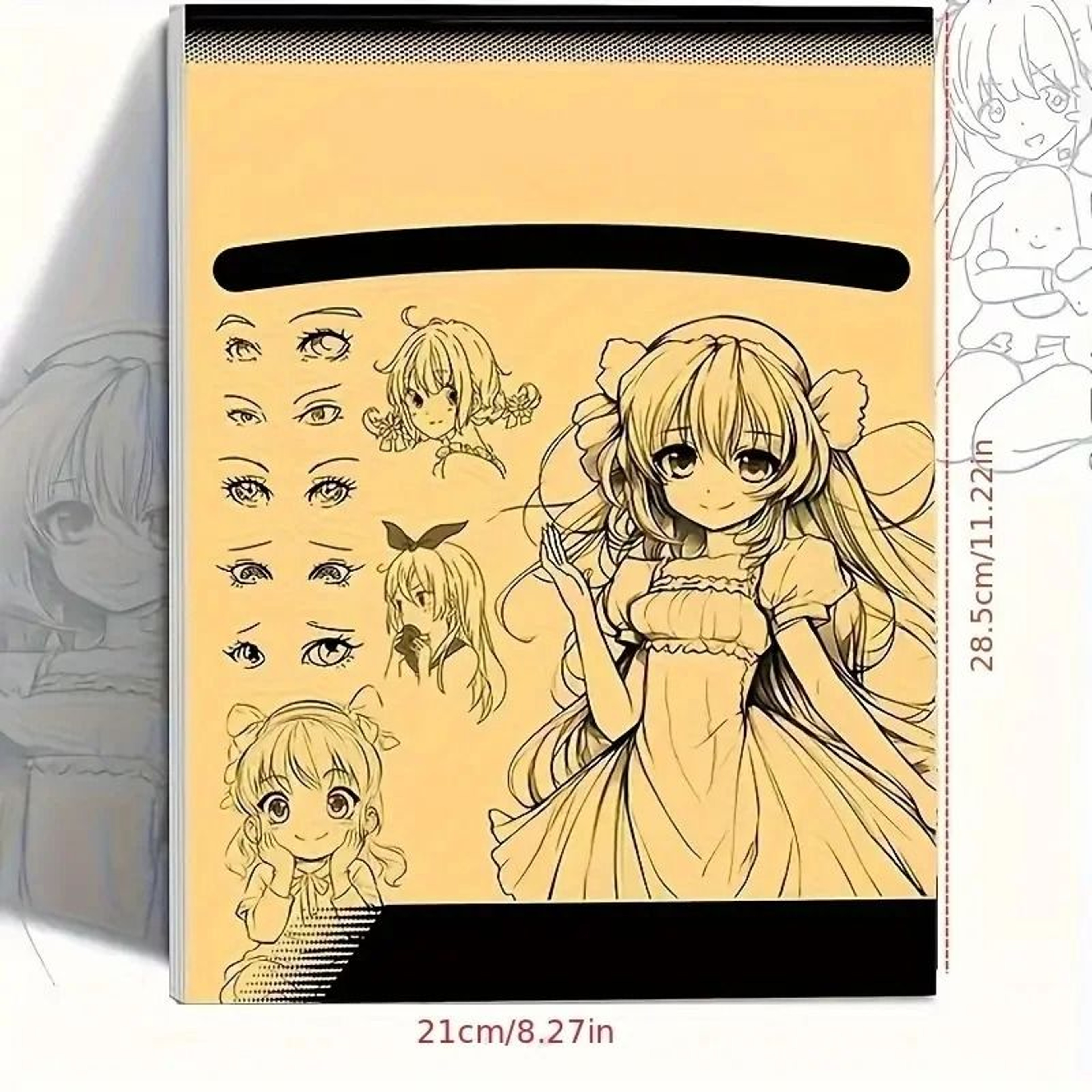 Anime Character Drawing Practice Book 48 Page Line Art Sketchbook For Beginners Tracing  Coloring 1