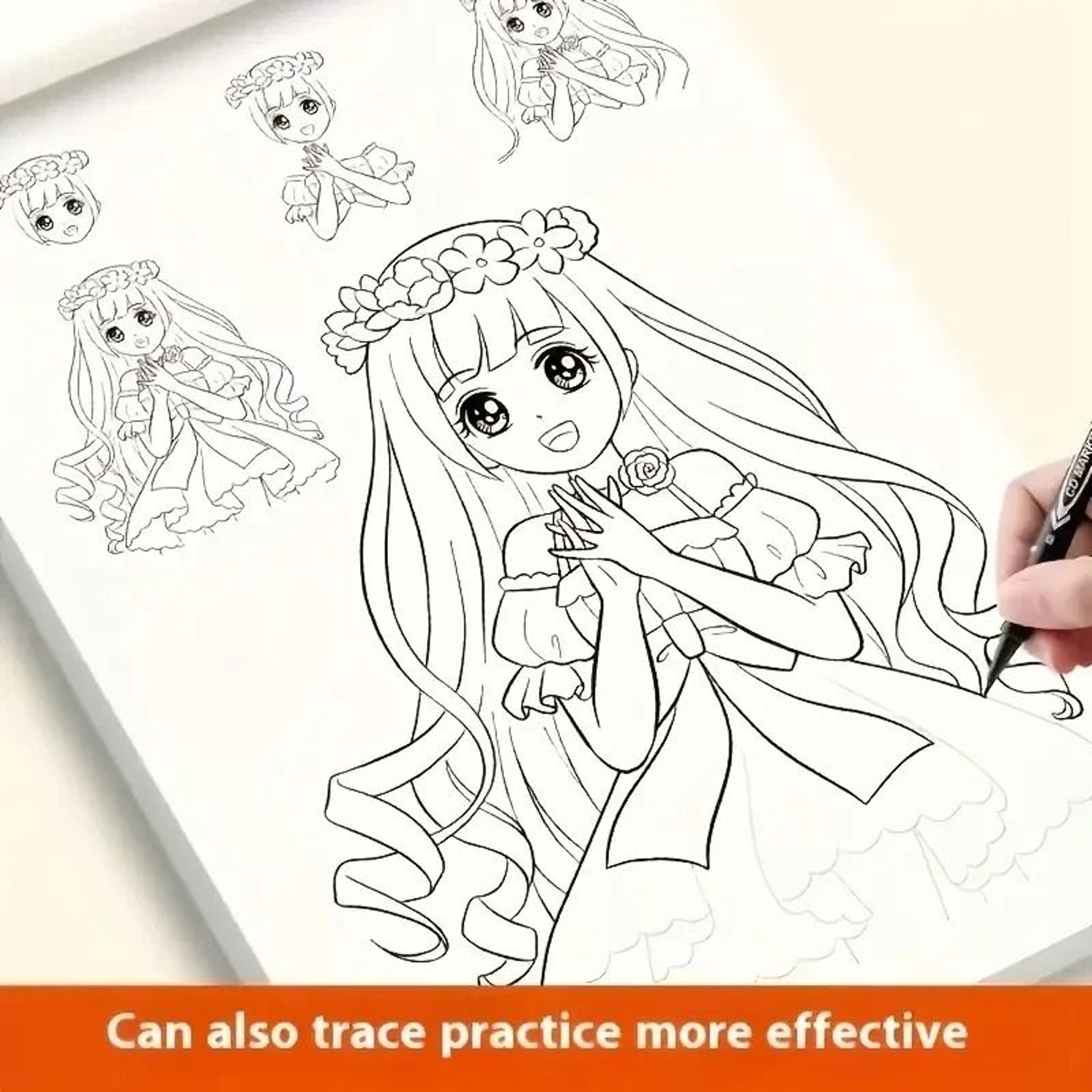 Anime Character Drawing Practice Book 48 Page Line Art Sketchbook For Beginners Tracing  Coloring 3