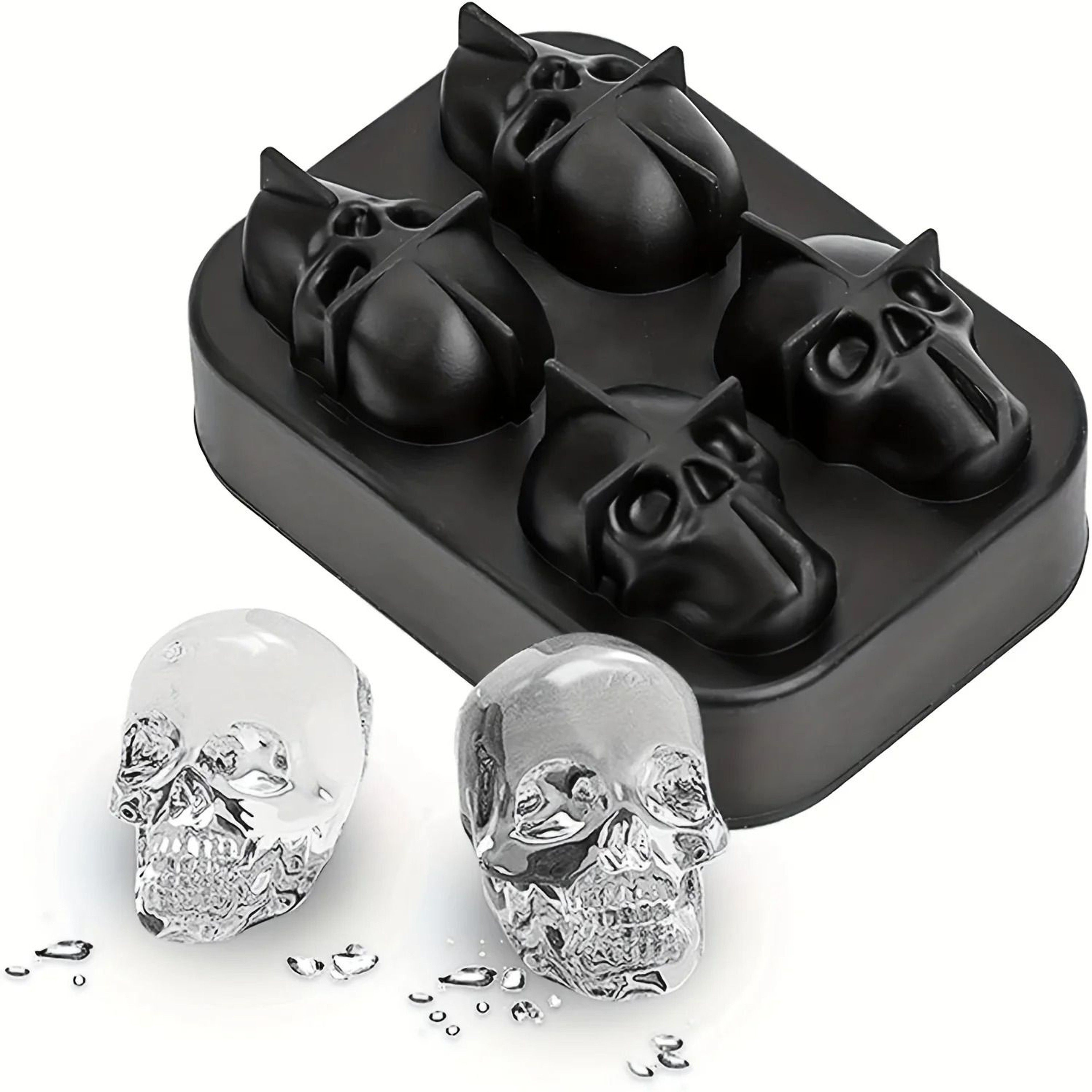 3D Skull Silicone Ice Ball Mold For Cocktails And Whiskey 7