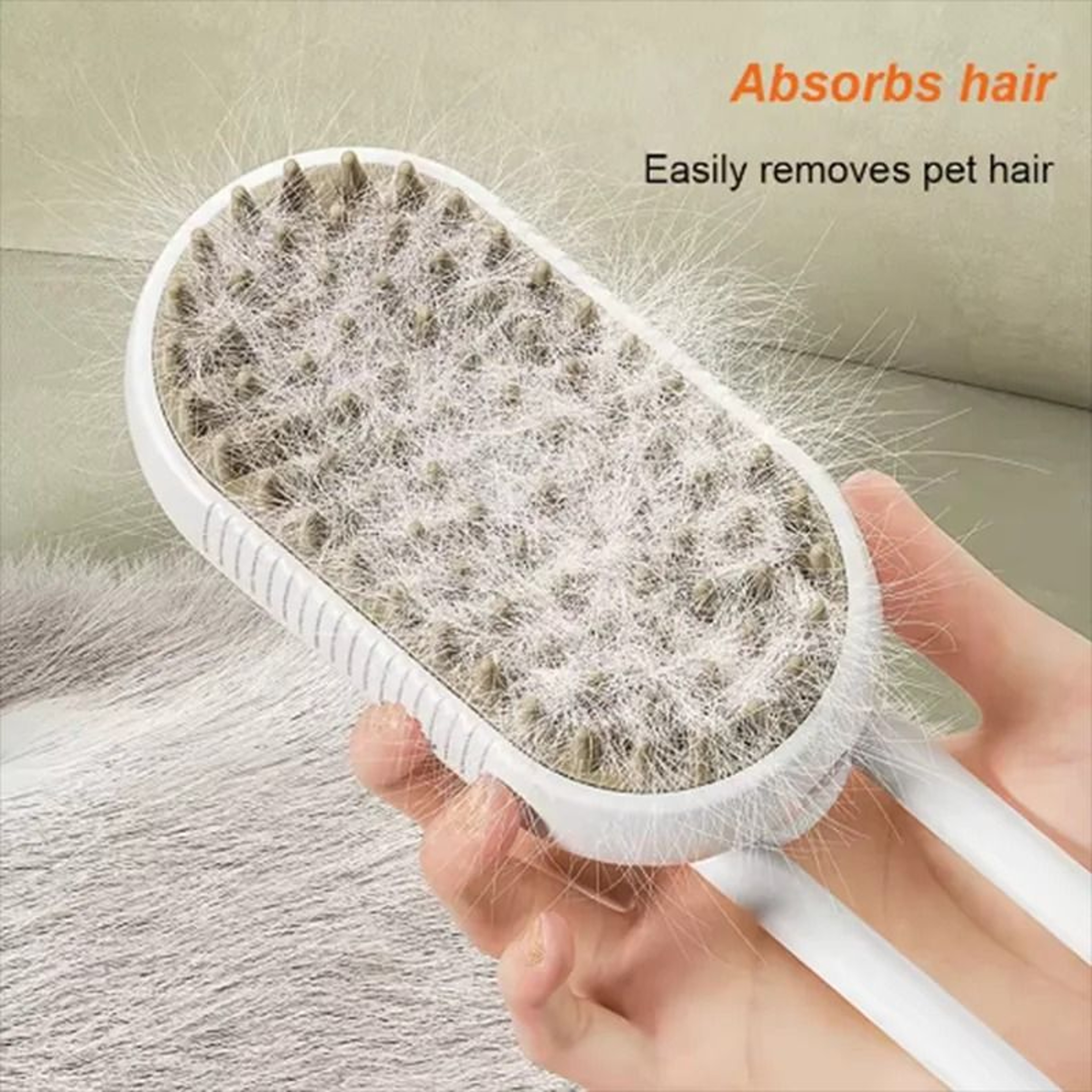Rotating Steam Spray Pet Grooming And Deshedding Brush 3
