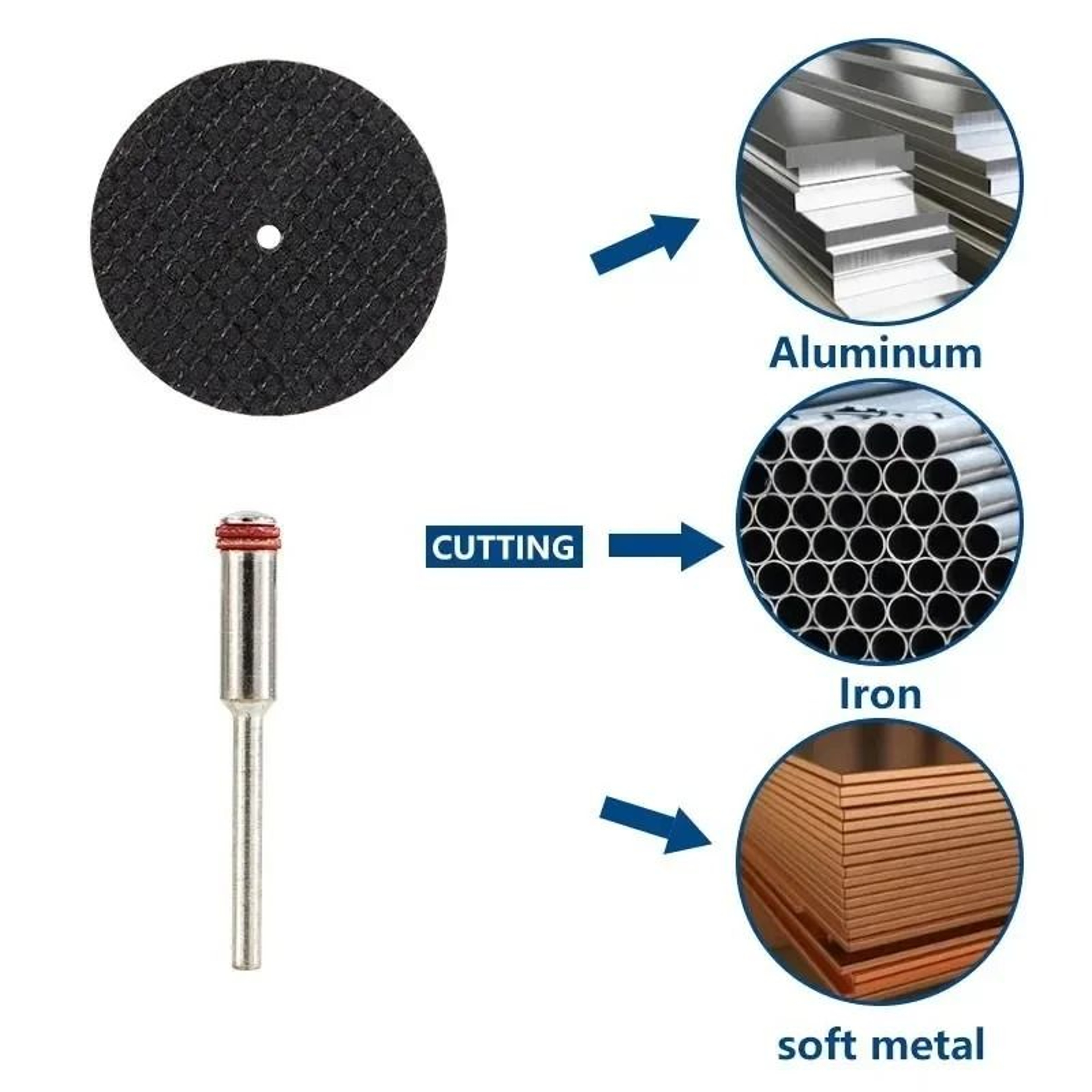 32mm Abrasive Cutting Disc Set With Mandrels For Rotary Tools 5