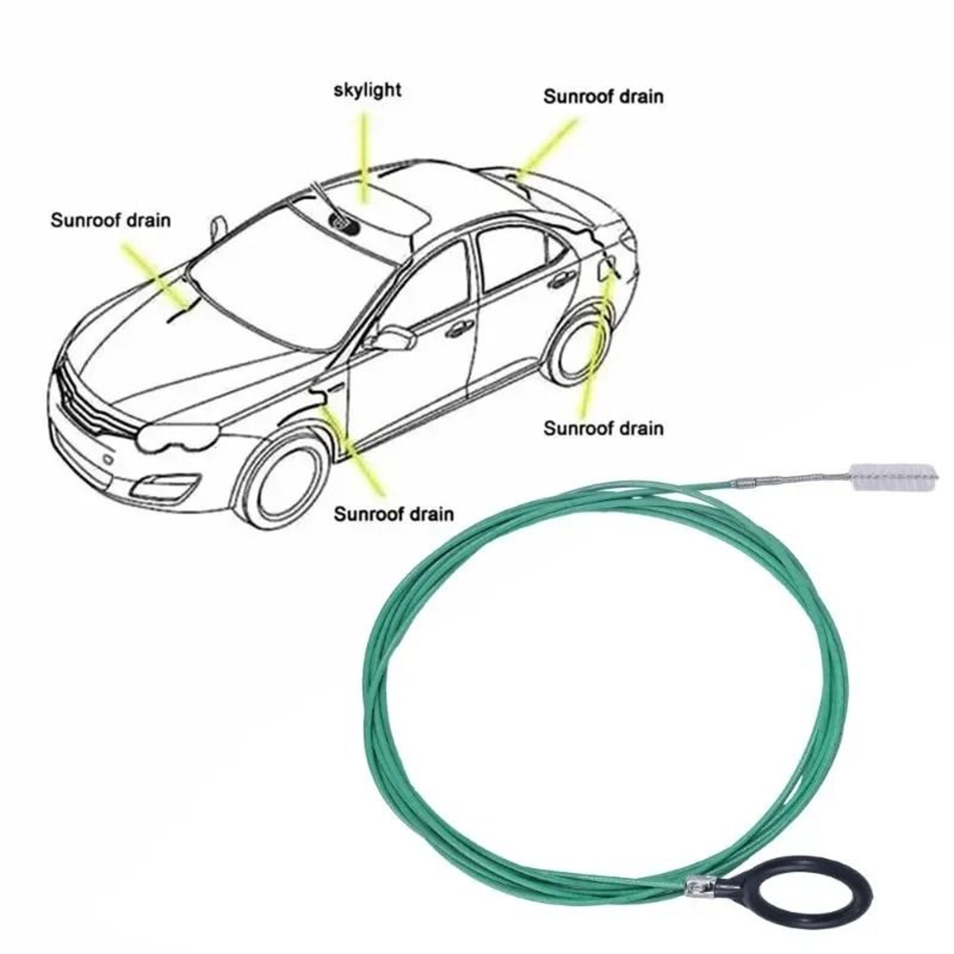 Flexible Car Sunroof Drain Cleaning Brush 2