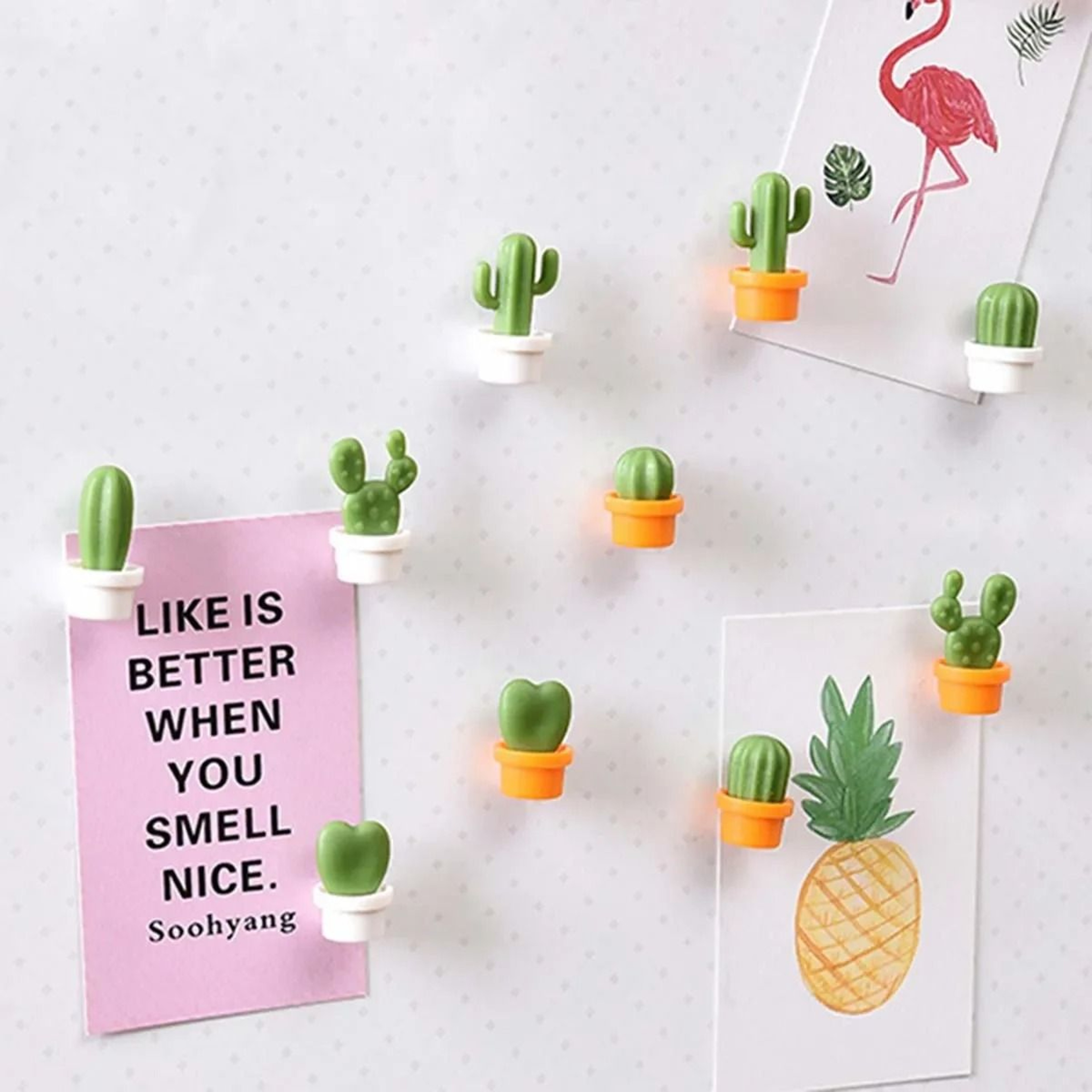 6 Piece Cute Cactus Fridge Magnet Set 3D Refrigerator Magnets For Kitchen Office And Message Boards 4