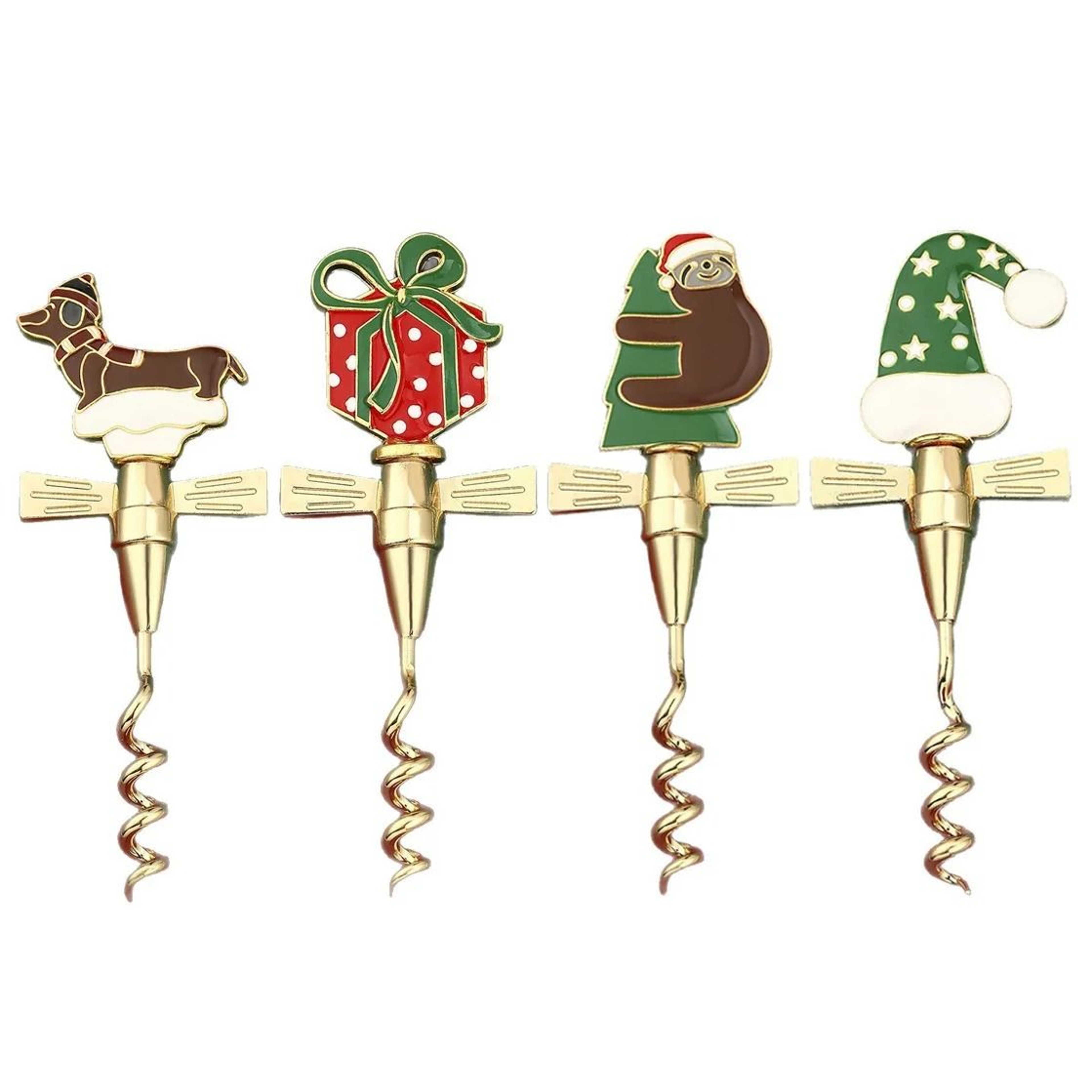 Christmas Bear  Puppy Wine Bottle Opener Decorative Holiday Corkscrew Gift 5