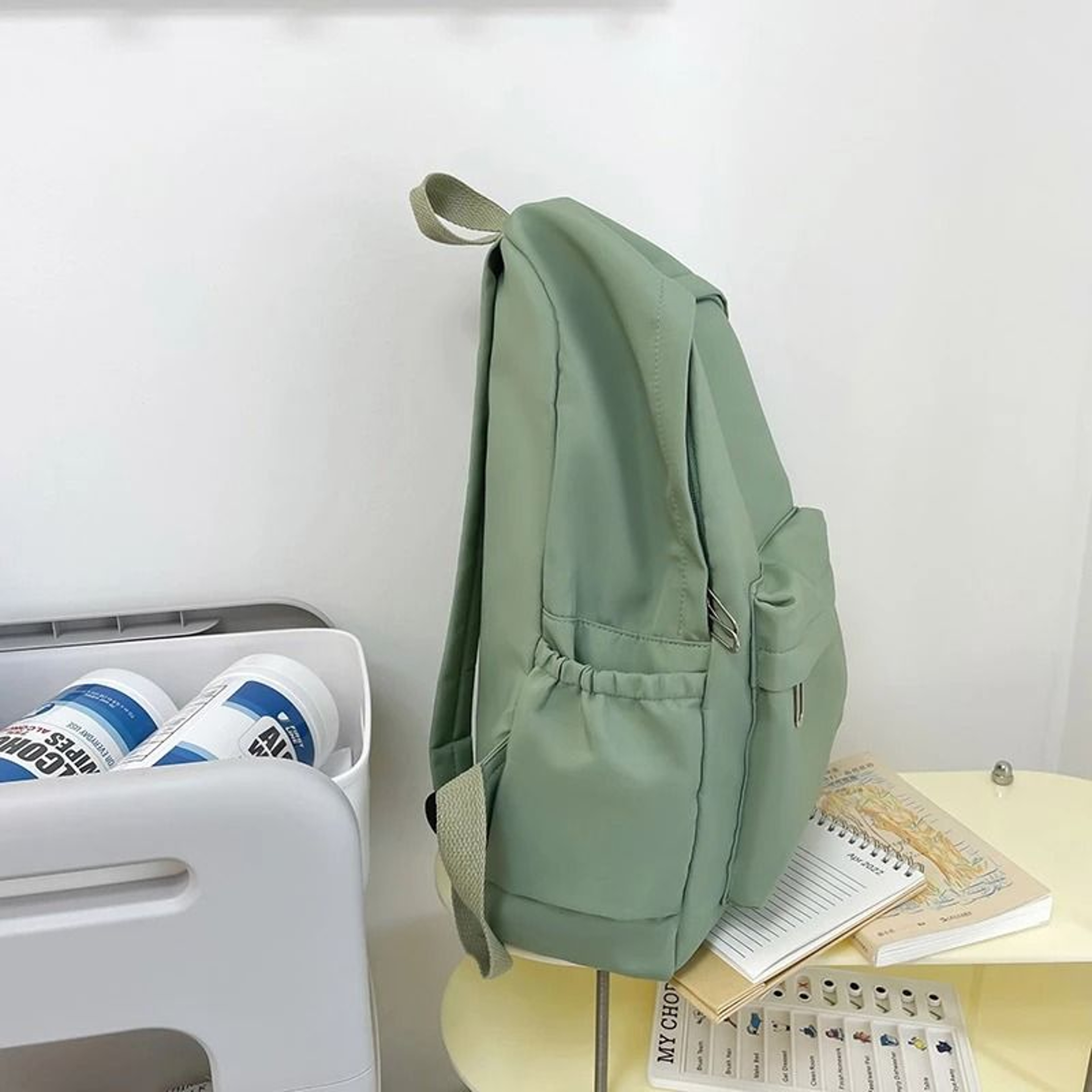 Lightweight Solid Color School Backpack Casual Travel Bookbag For Students And Daily Use 2