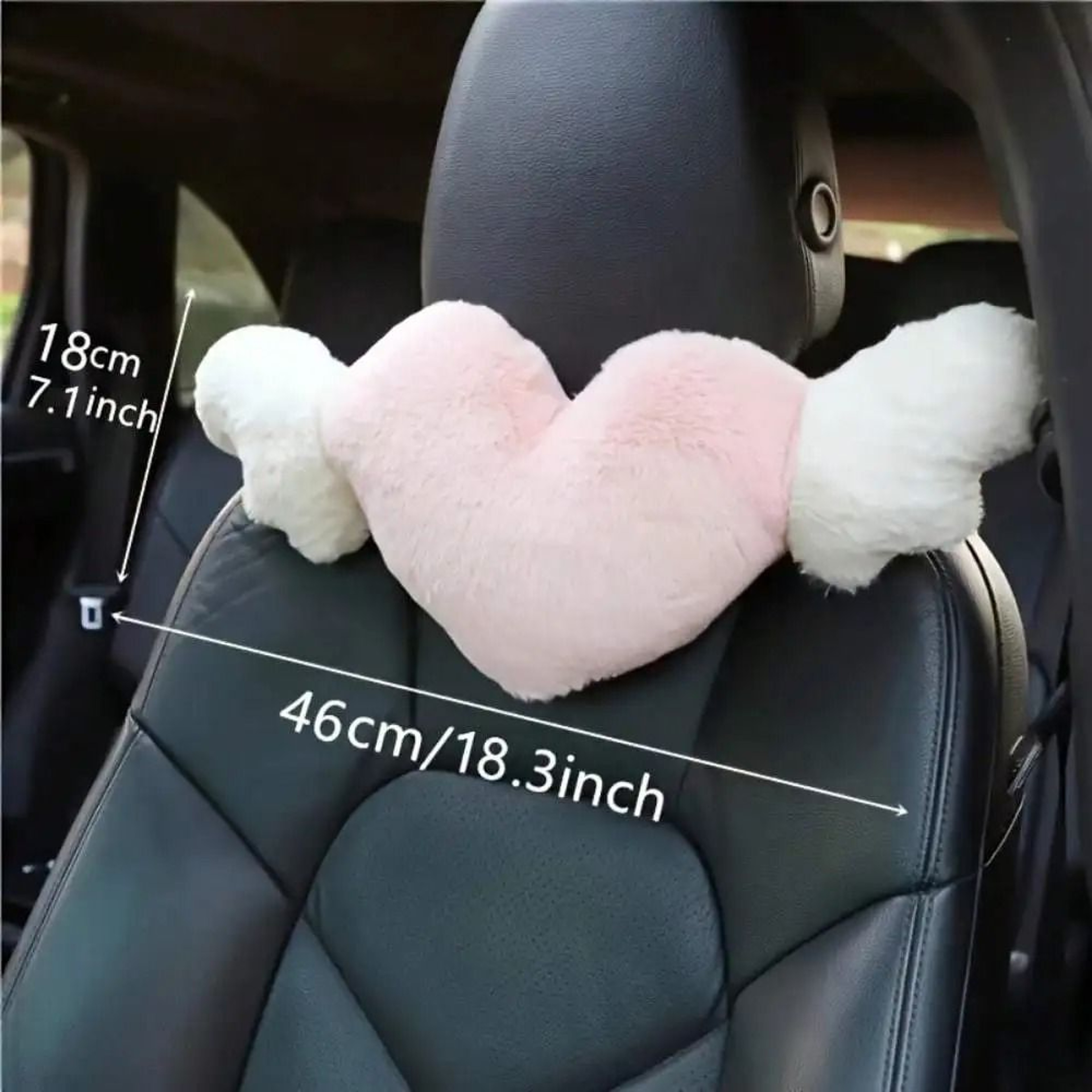 Cute Duck Heart Car Neck Pillow Plush Headrest Cushion For Travel  Interior Decor 1
