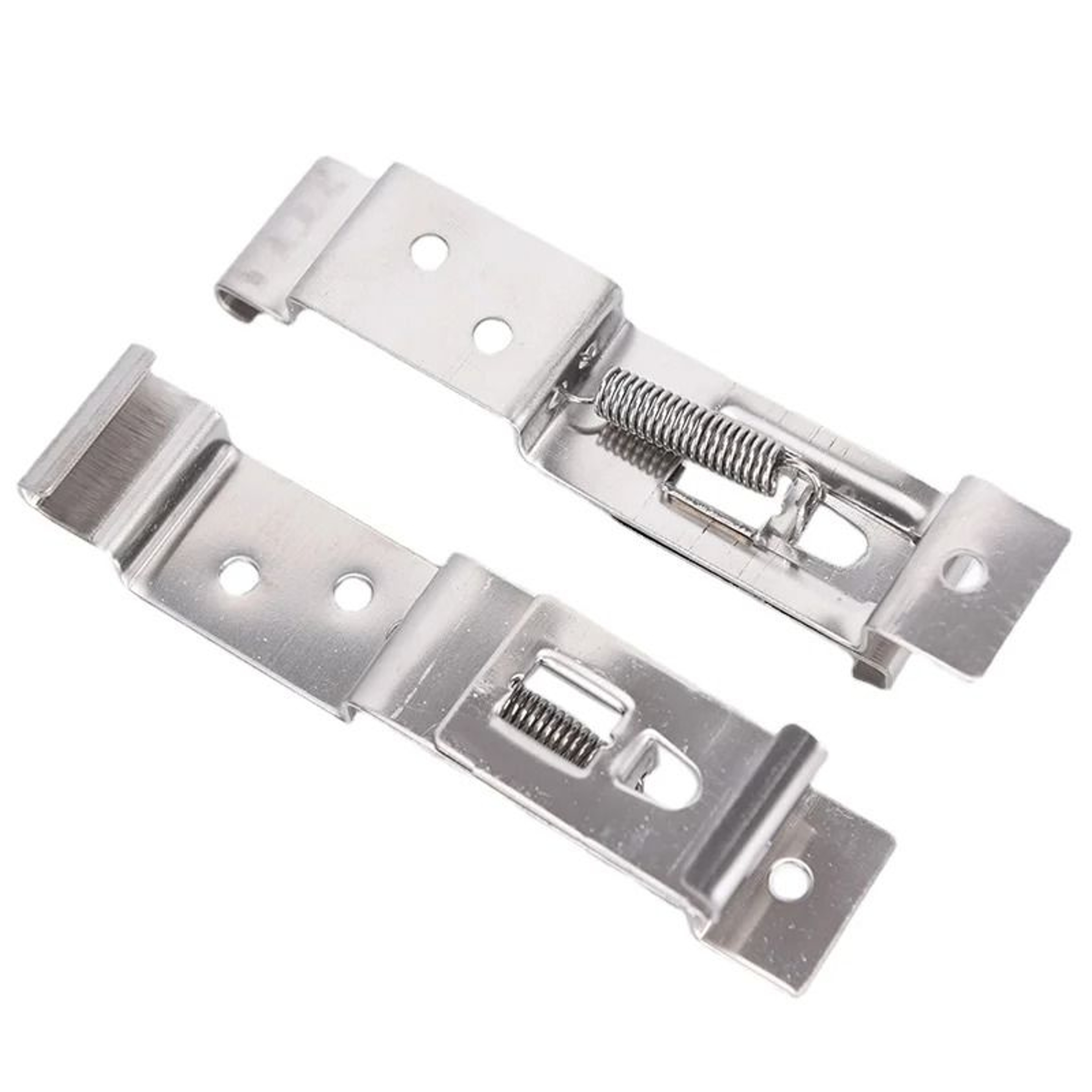 2 Piece Stainless Steel License Plate Mounting Clips Spring Loaded Bracket Set 3