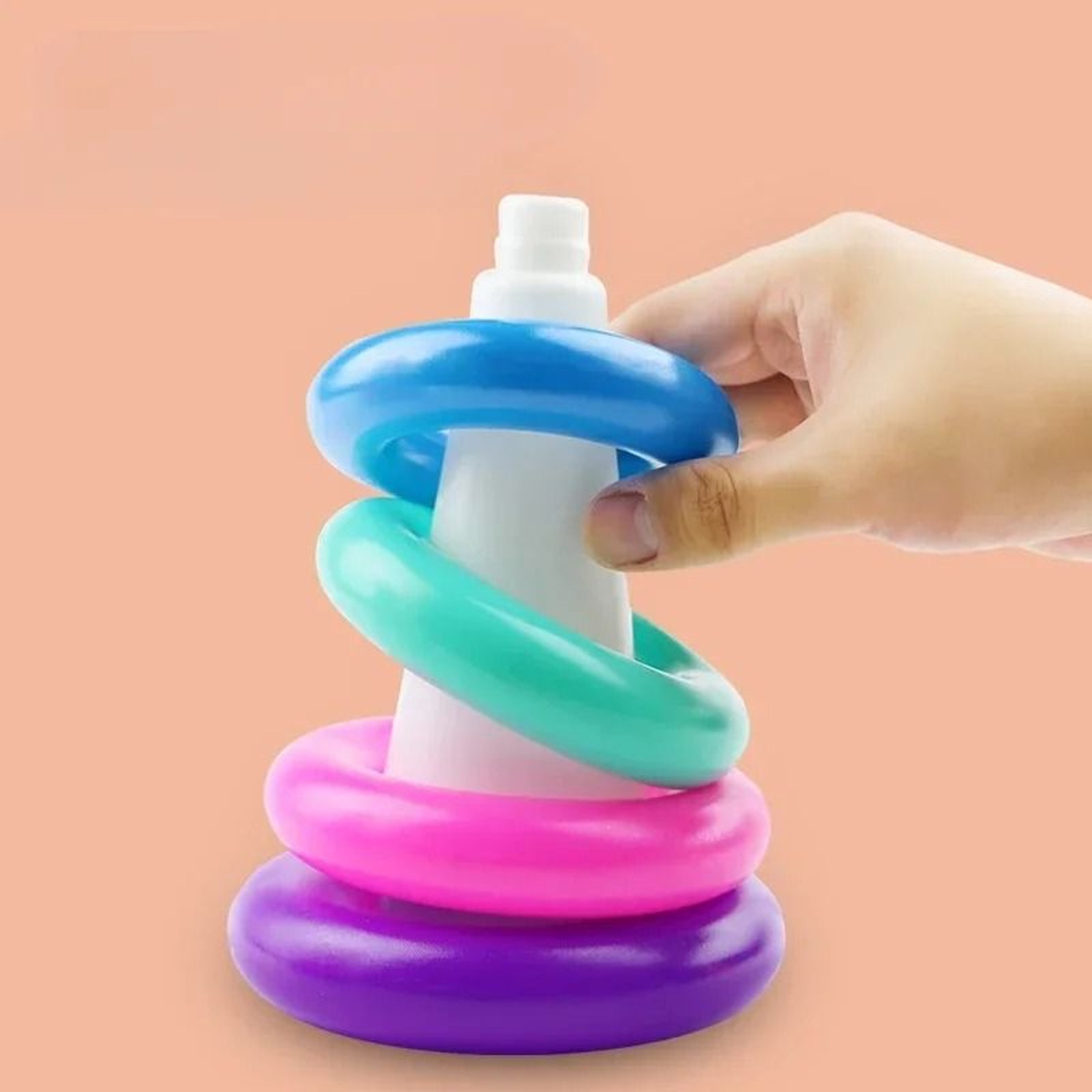Montessori Rainbow Animal Stacking Ring Tower Educational Toy For Toddlers 3
