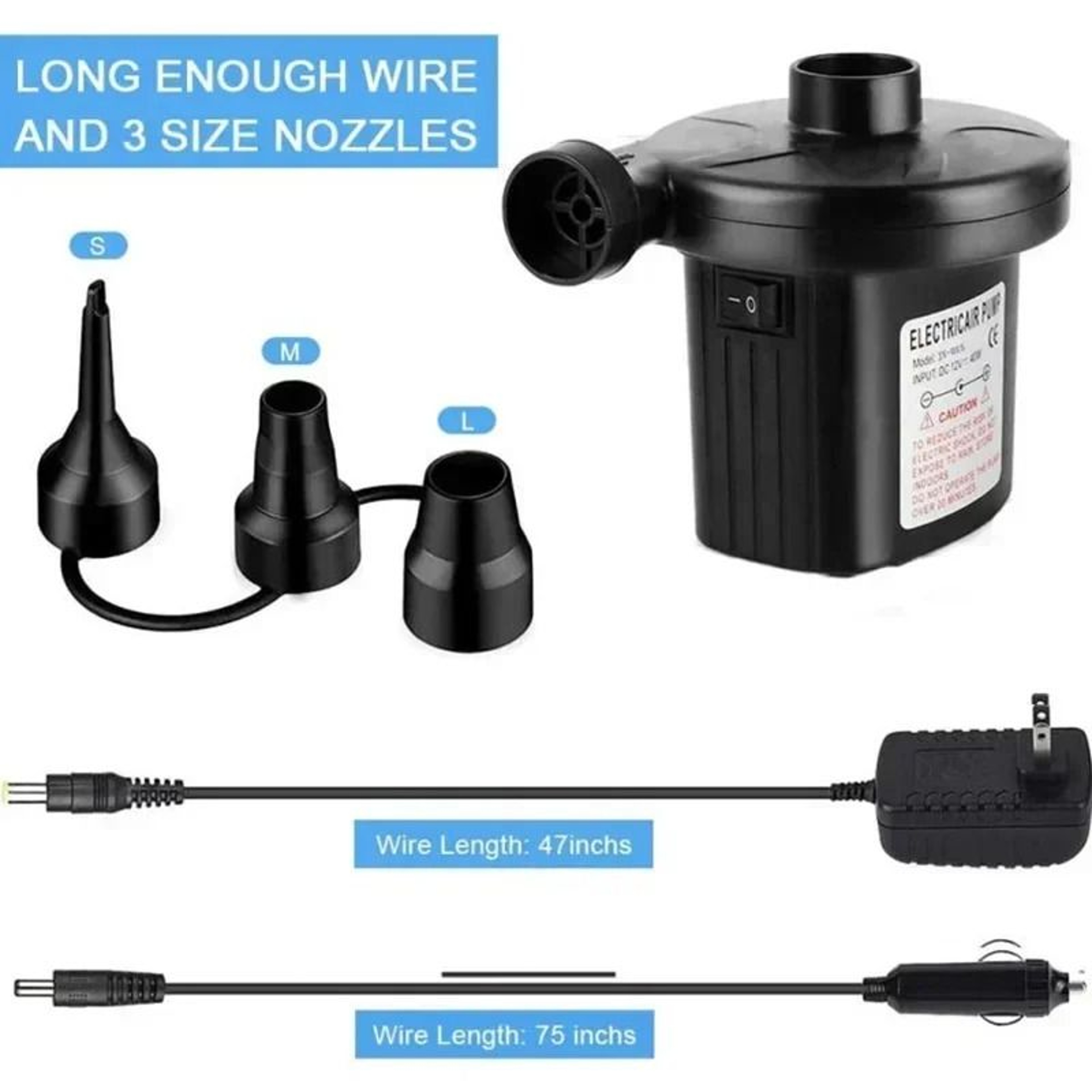 Portable Electric Air Pump Mini Inflator For Air Mattresses Pool Floats And Camping Gear 2