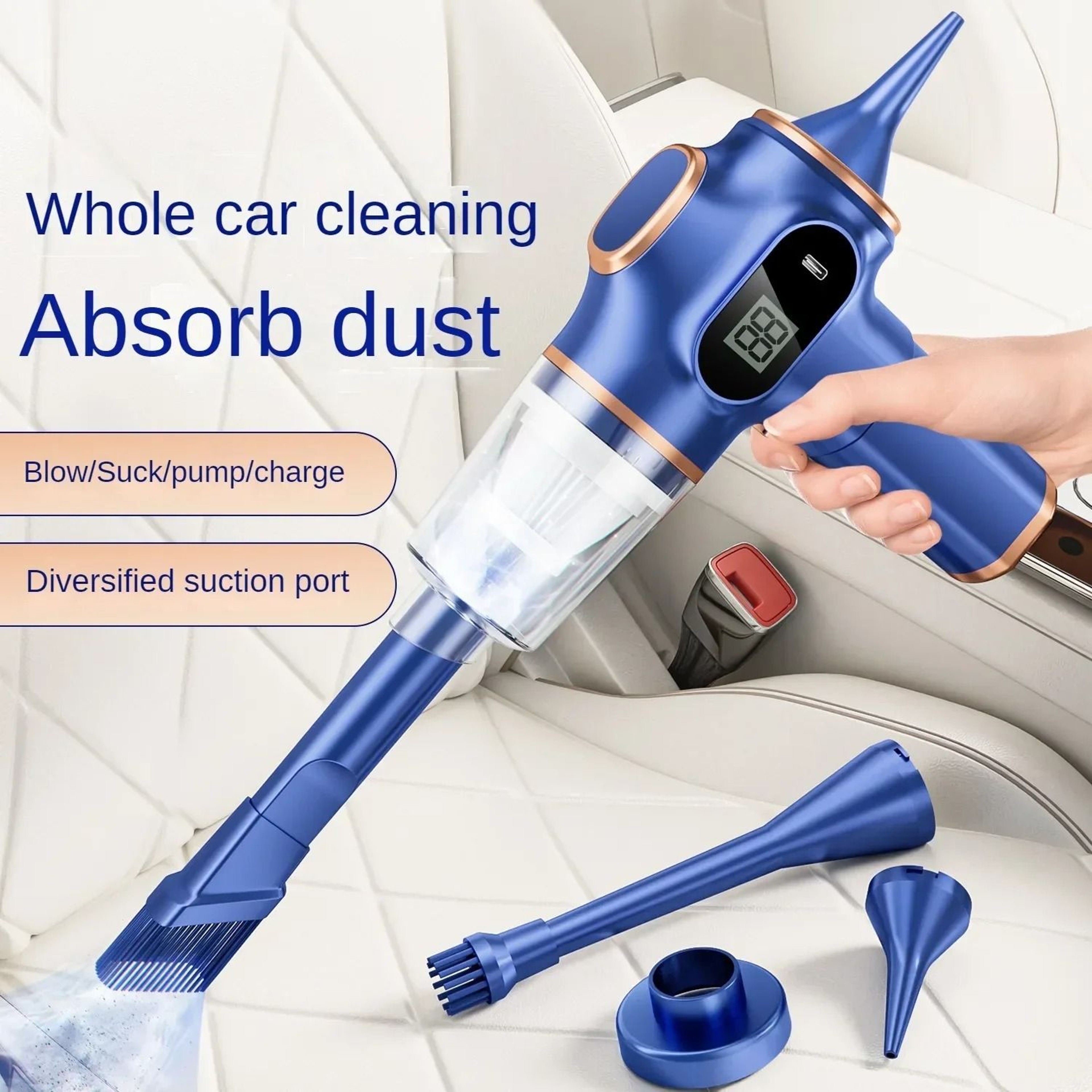 5 In 1 Cordless Handheld Car Vacuum Cleaner With Air Blower For Car Home  Office 2