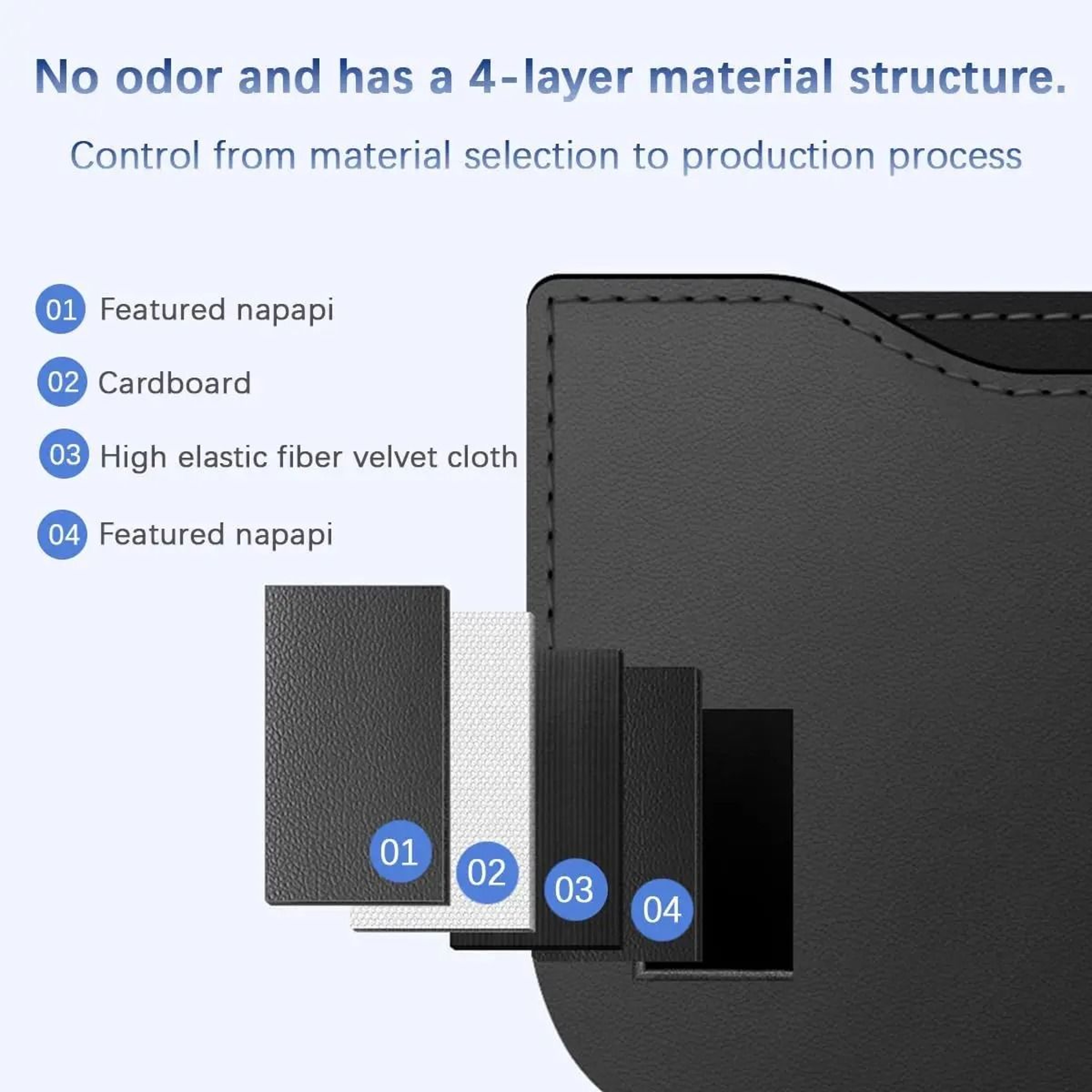 PU Leather Adhesive Car Storage Pocket Phone Holder Organizer 2