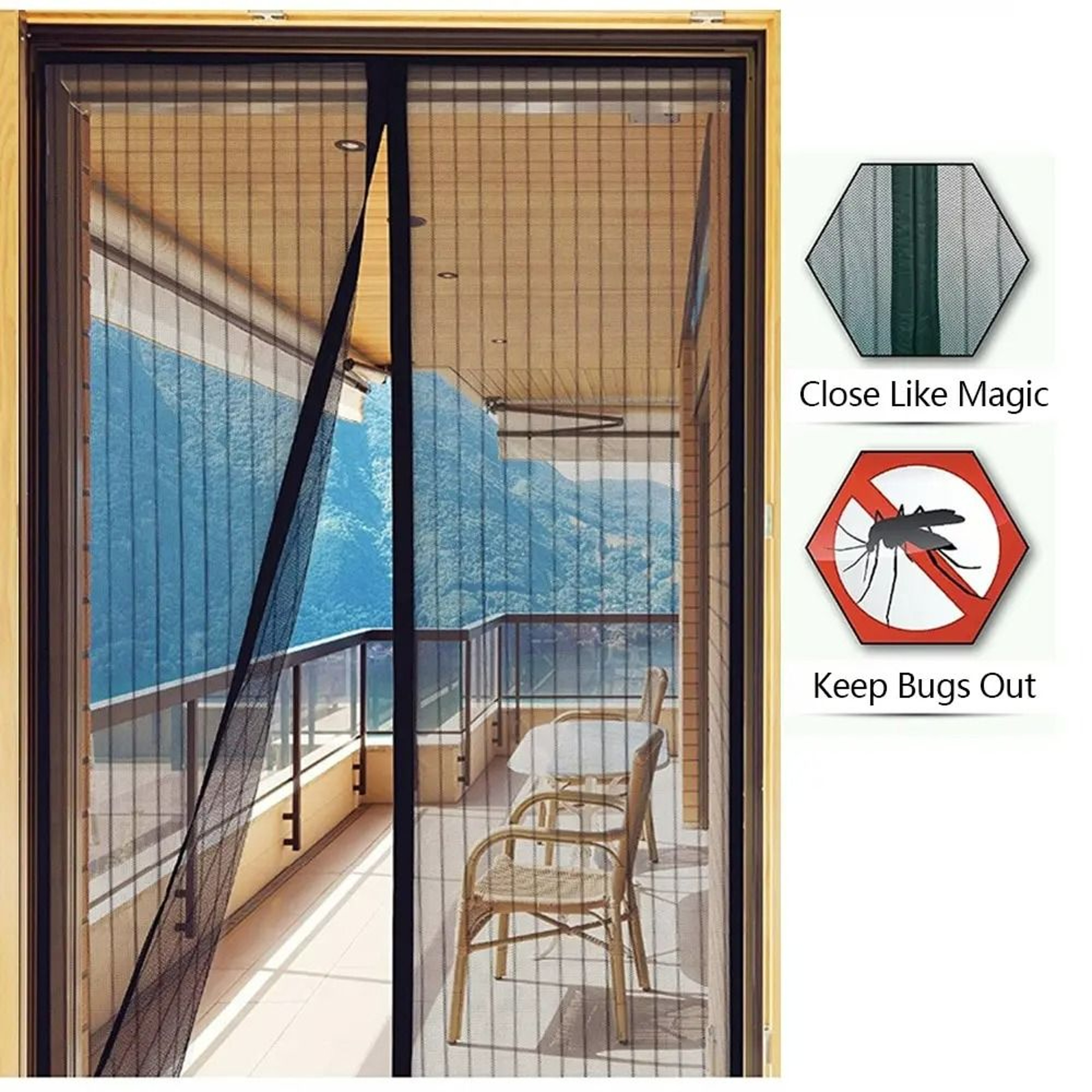 Automatic Closing Magnetic Mesh Door Curtain 2