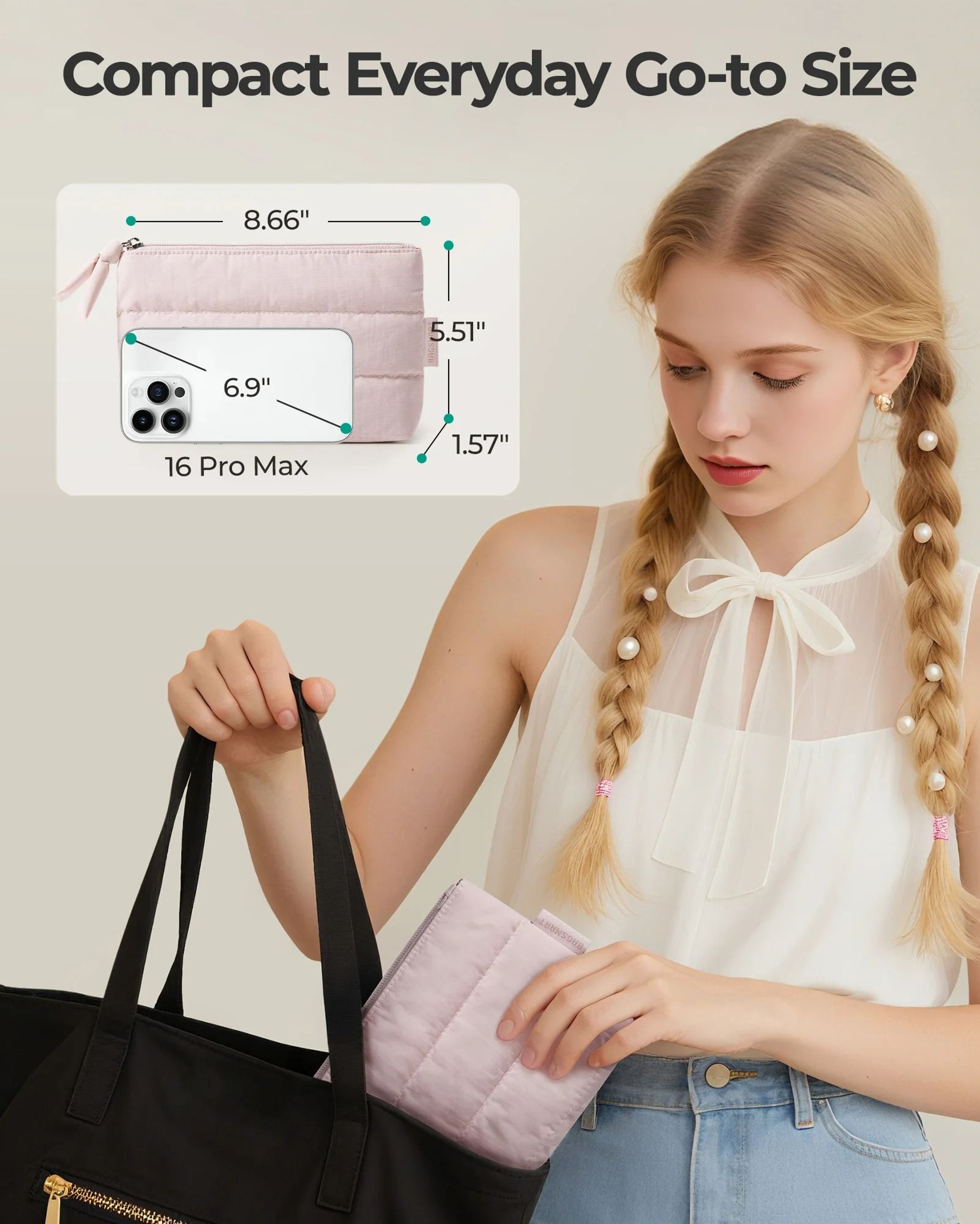 Puffy Water Resistant Travel Makeup Pouch 4
