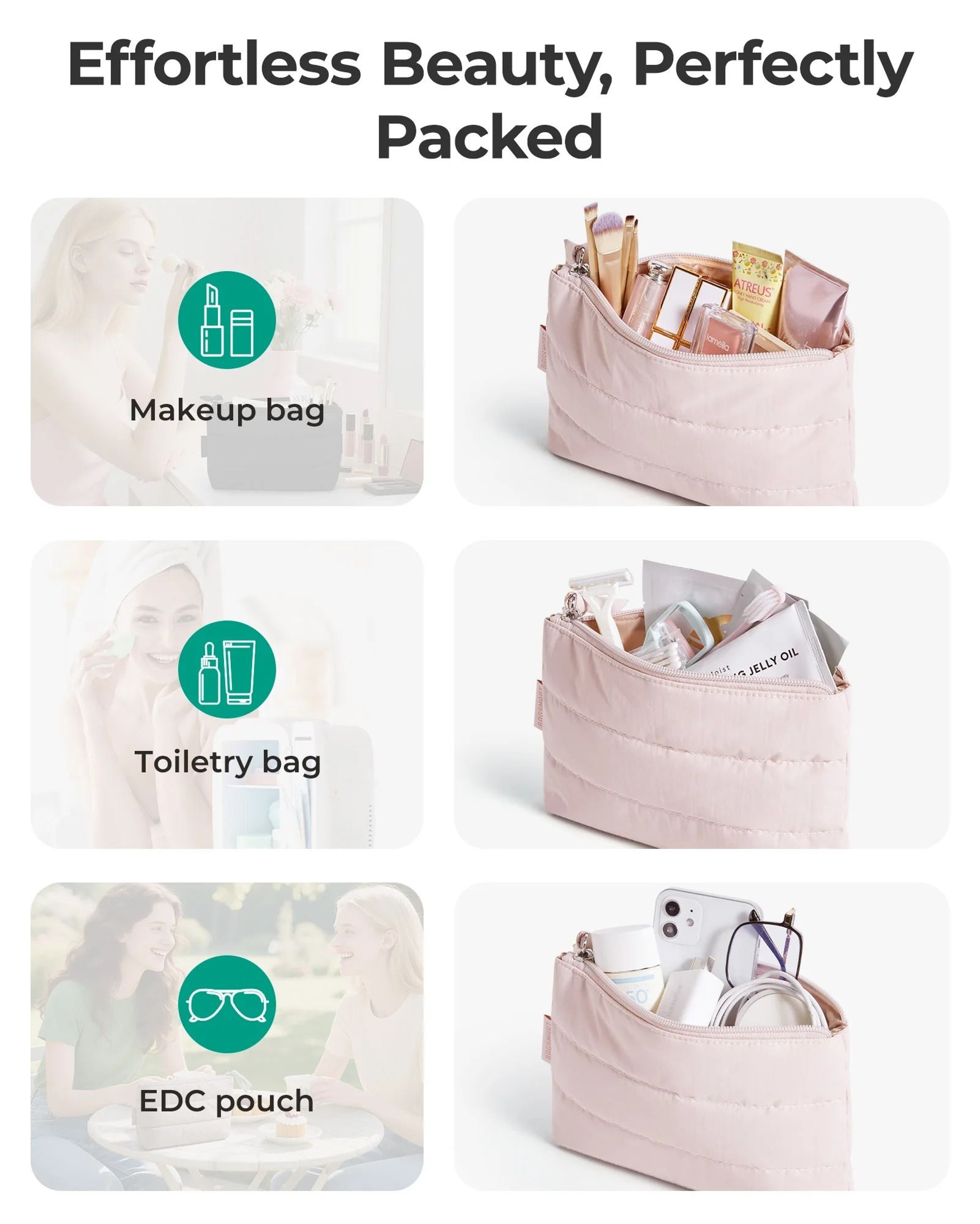 Puffy Water Resistant Travel Makeup Pouch 3