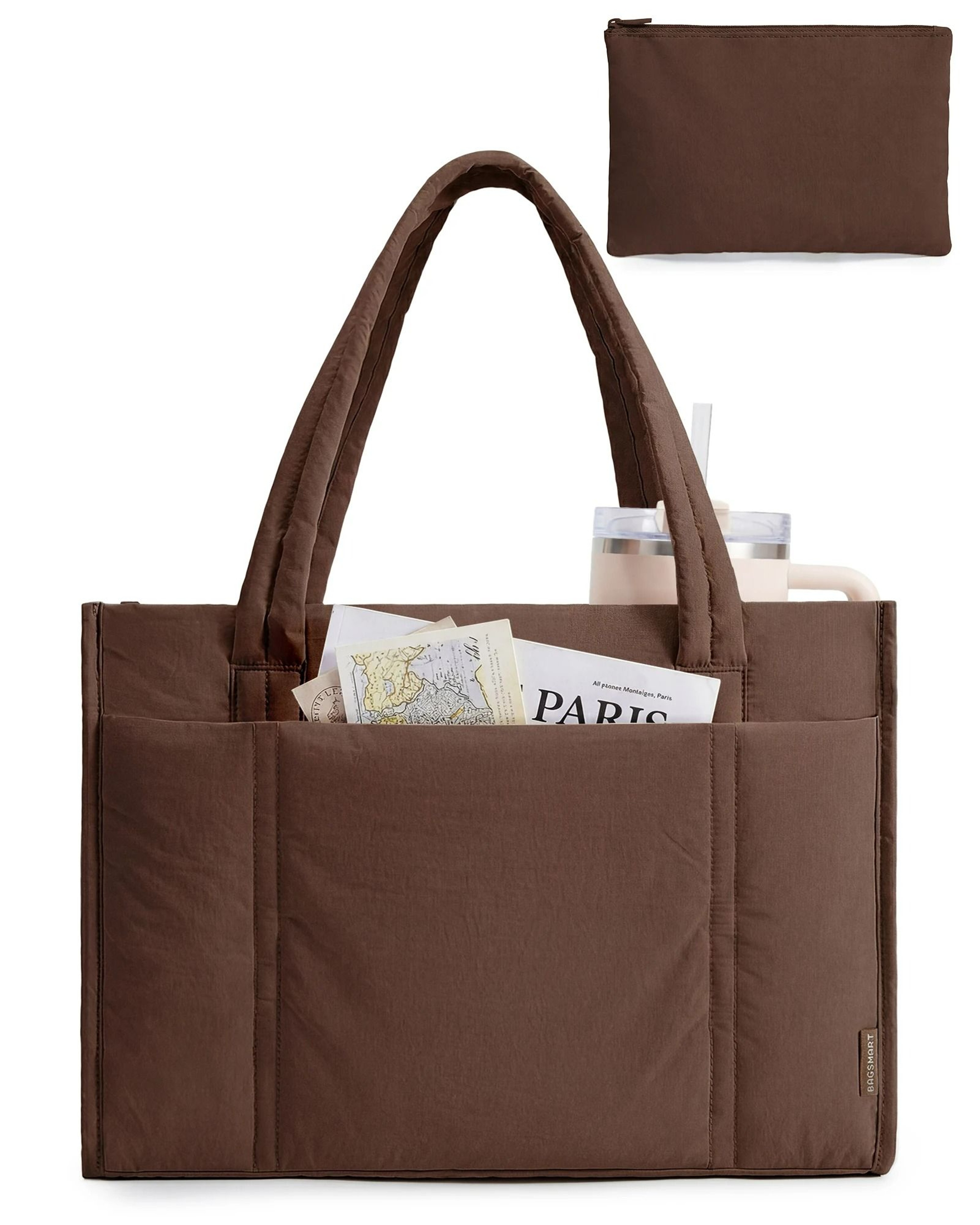 Two Piece Puffy Quilted Work Tote Set 6