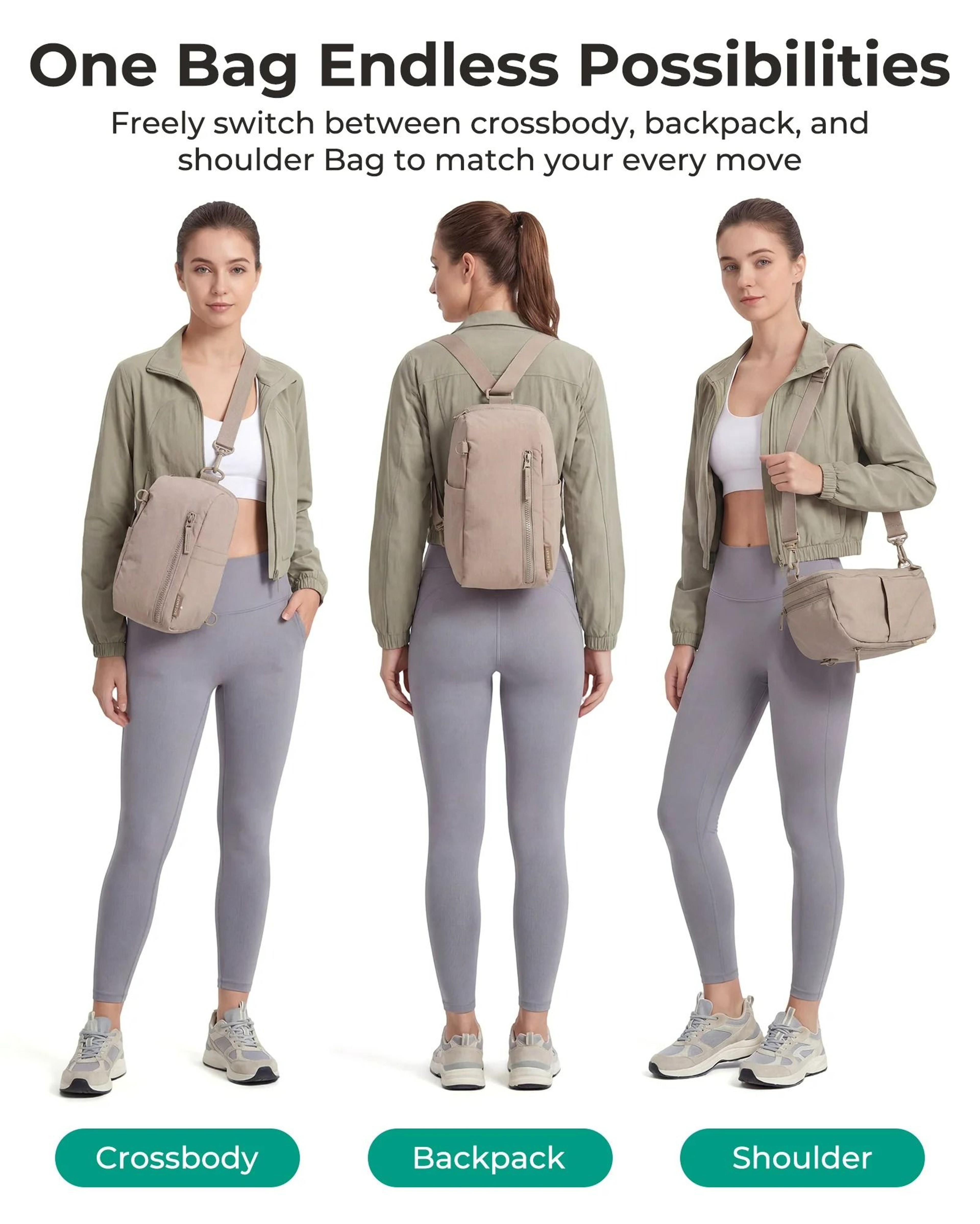 BAGSMART 9L Convertible Sling Bag For Women 2