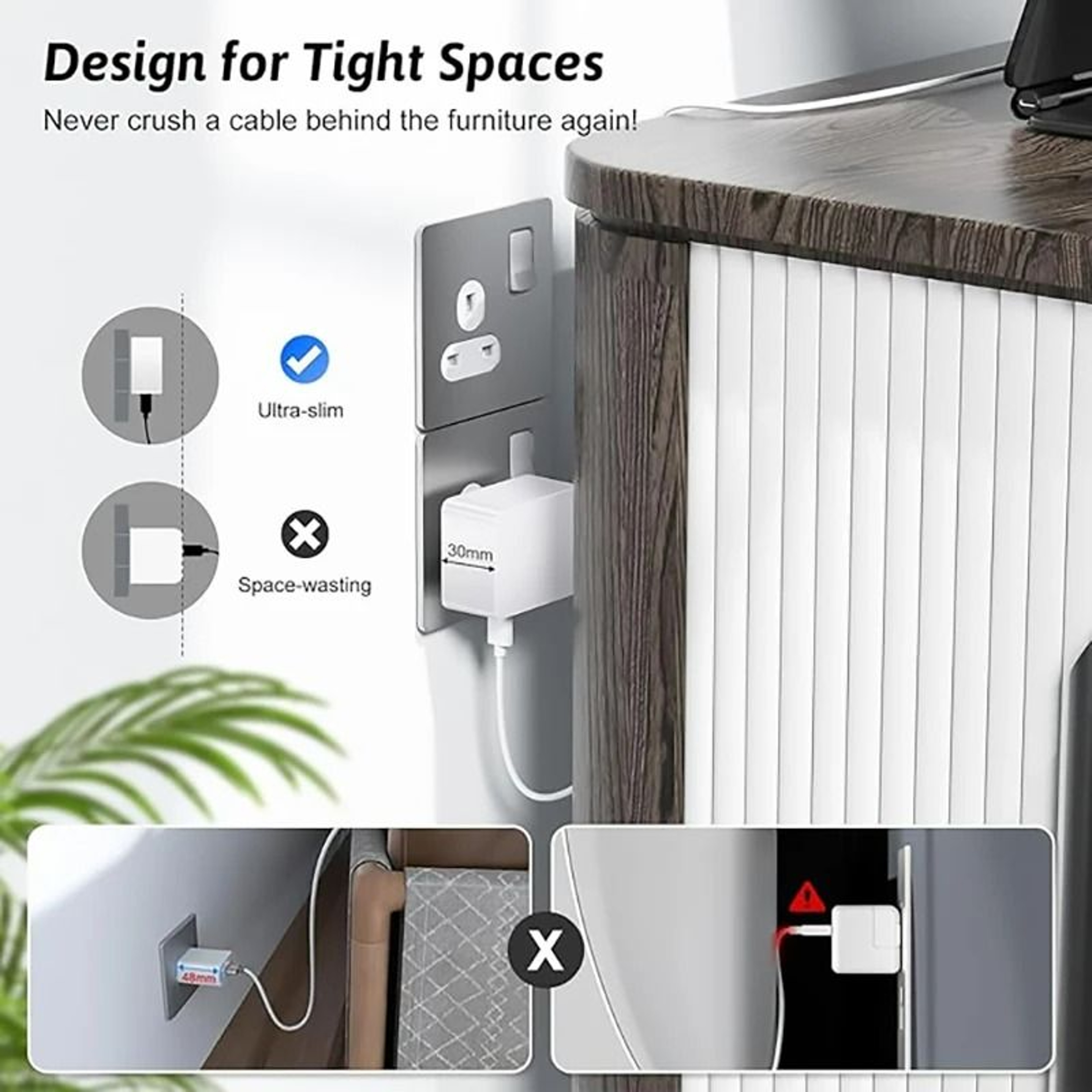 40W Four Port USB C And USB A Wall Charger 4