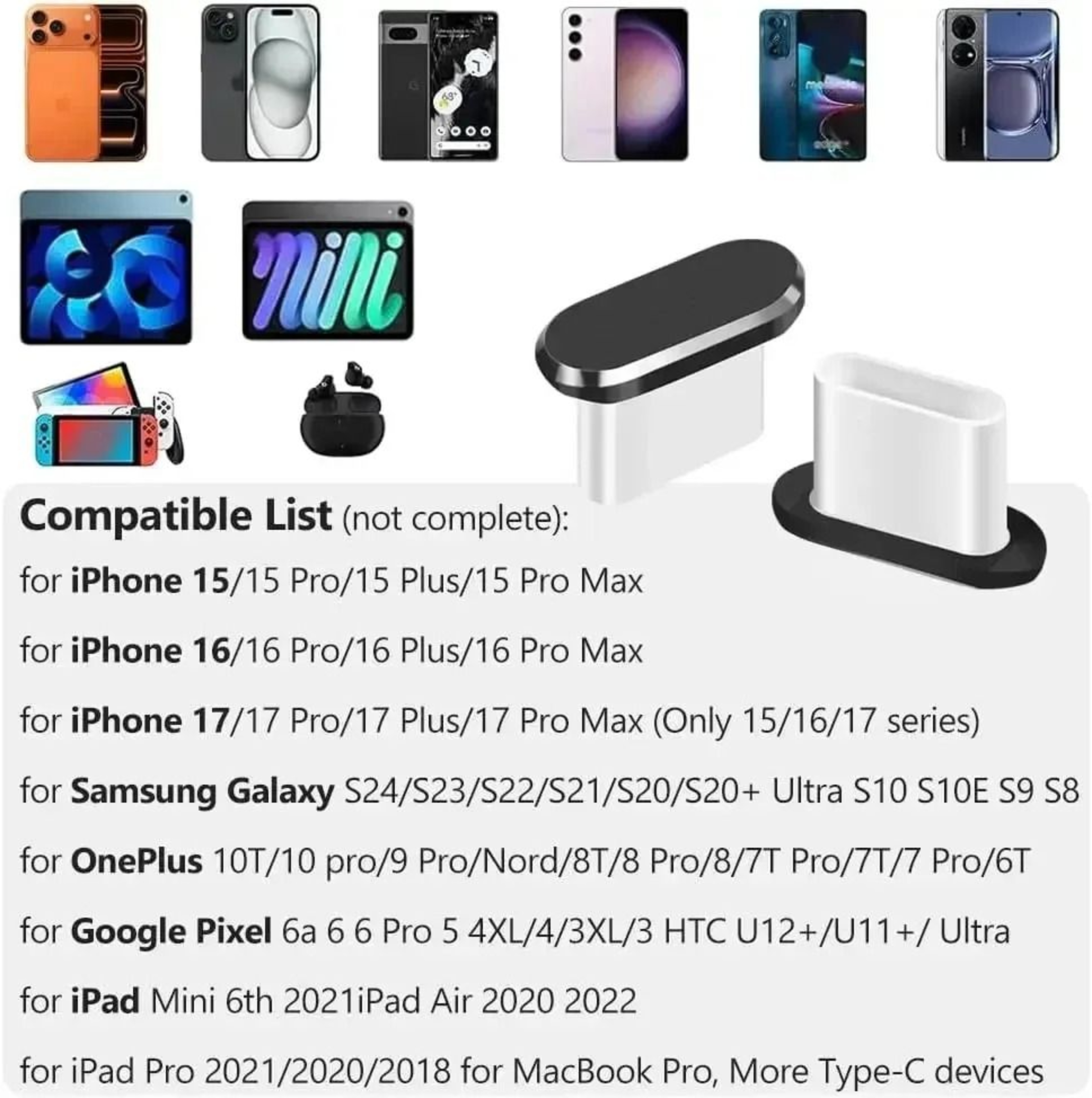 USB C Port Cleaning Brush And Dust Plug Kit 2