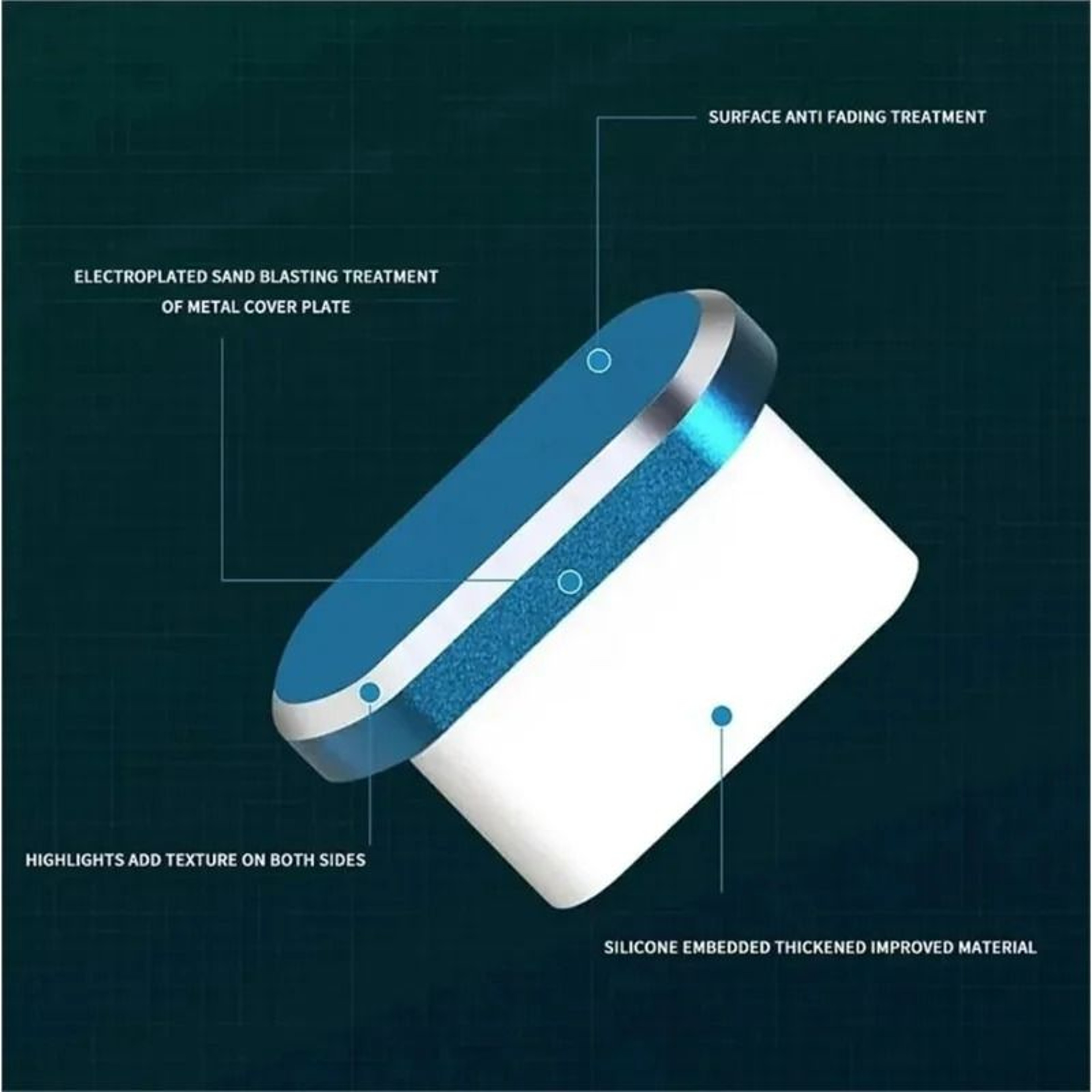Metal USB C Charging Port Dust Plug Set 4