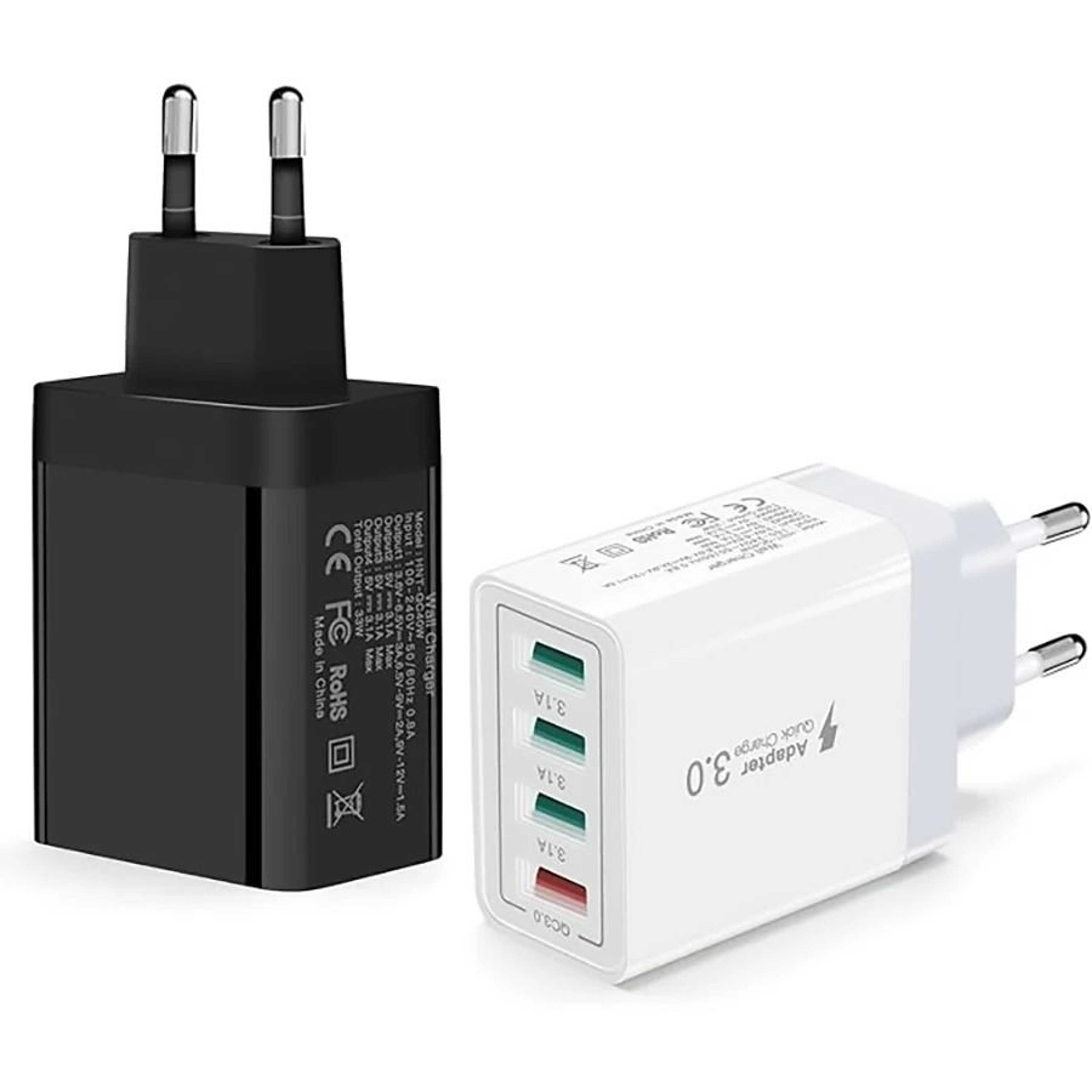 30W Four Port USB Fast Charger With EU Plug 1