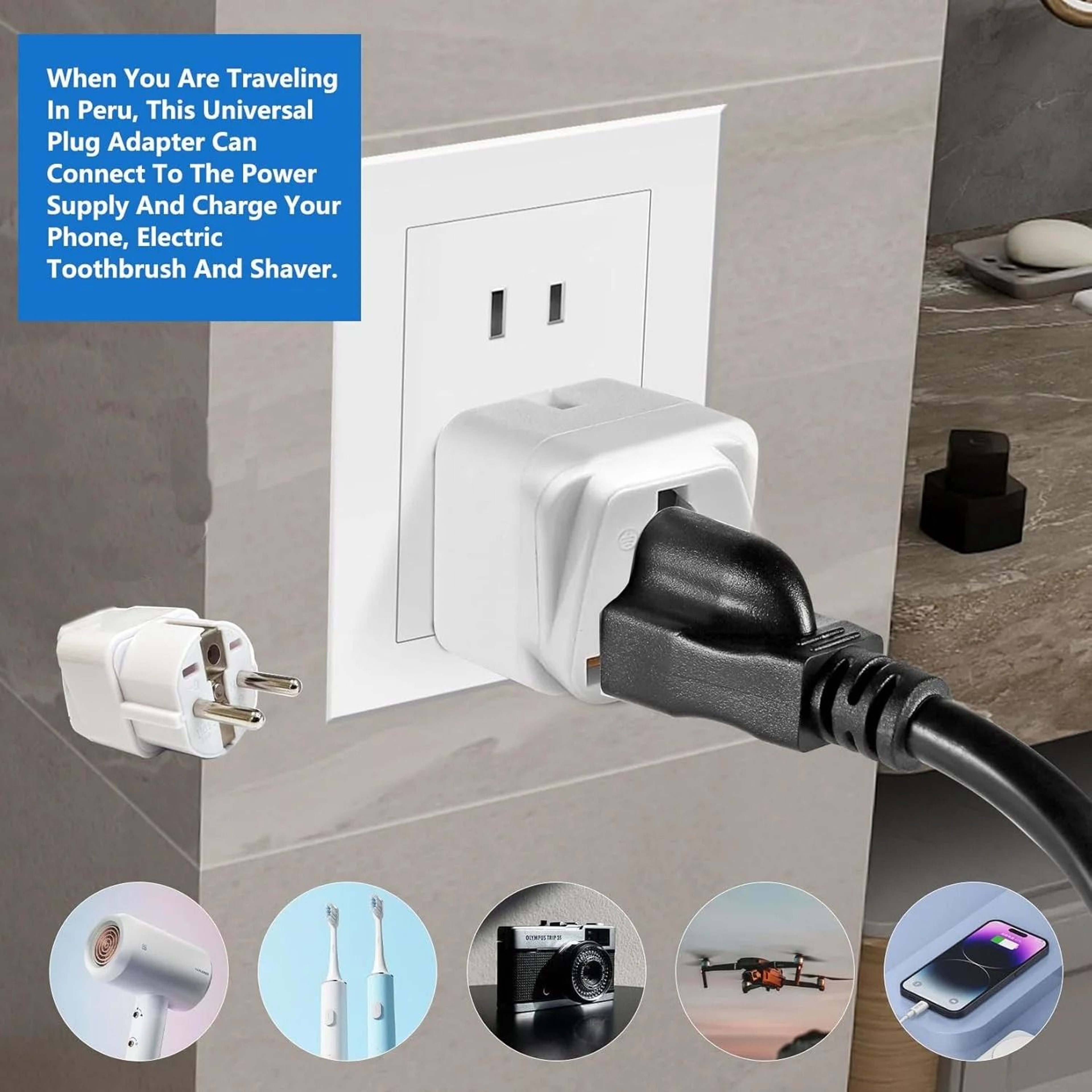 Universal AU UK US To EU Travel Plug Adapter 2