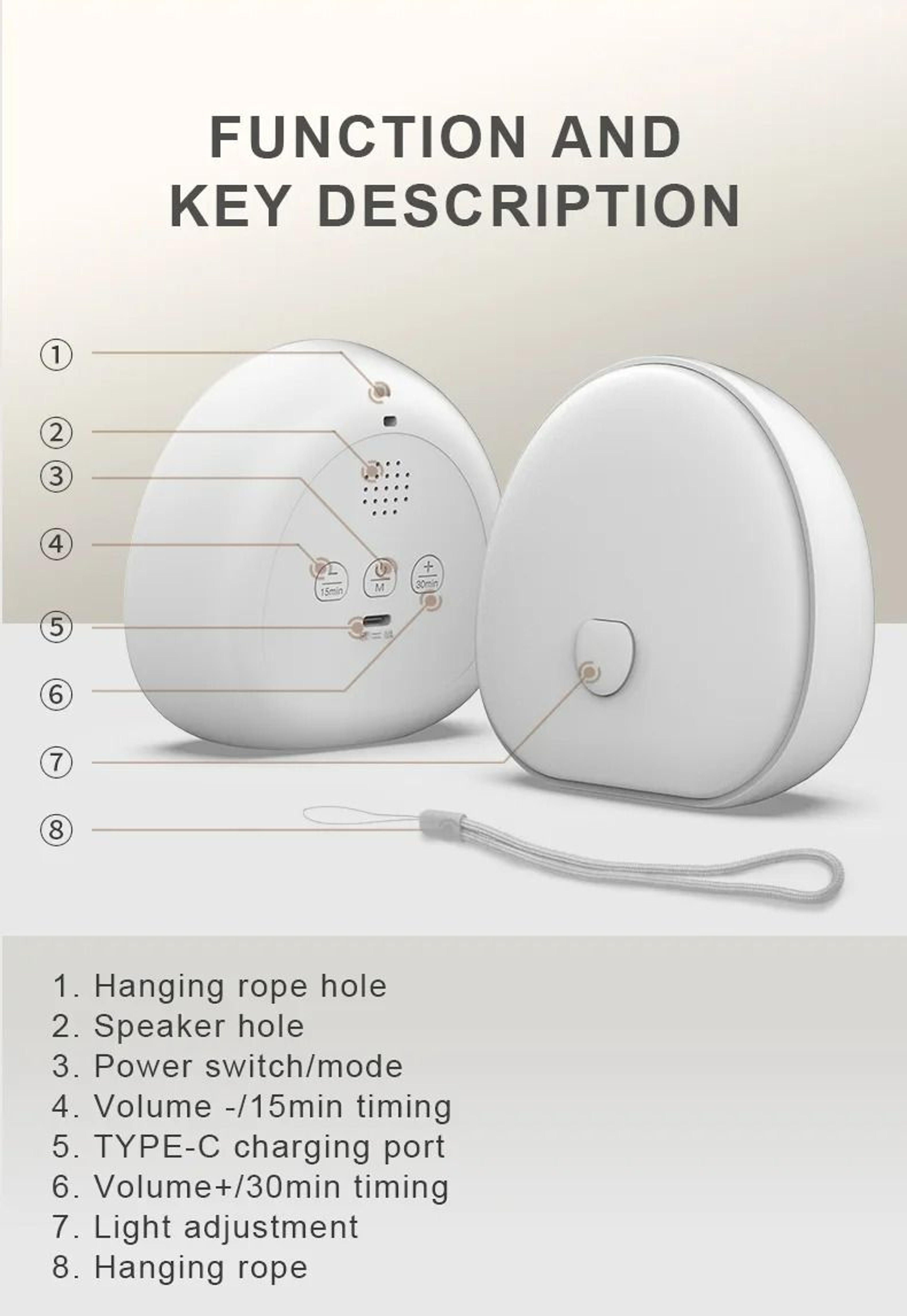 Rechargeable White Noise Night Light 5