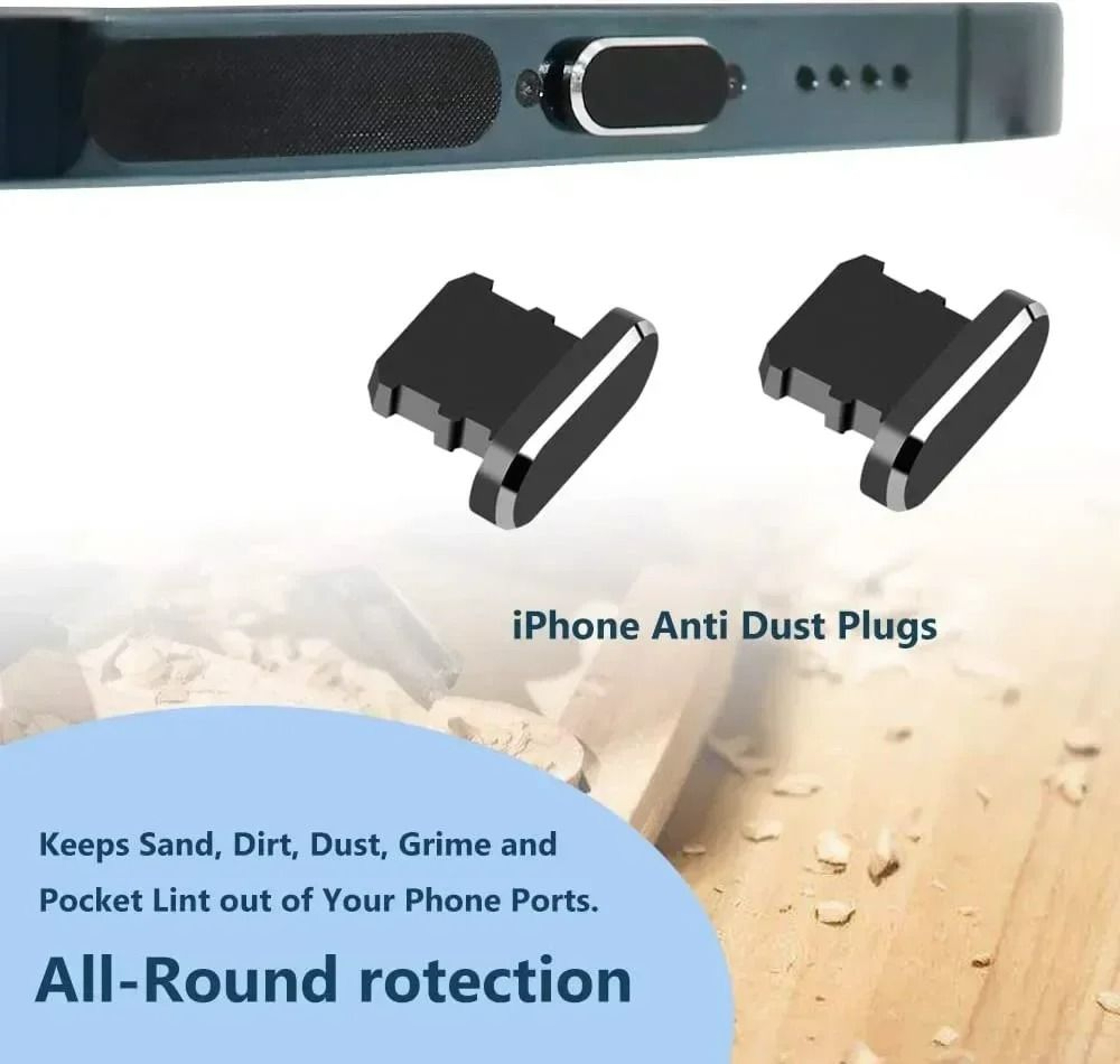 Phone Charging Port Dust Plug And Cleaning Brush Set 2