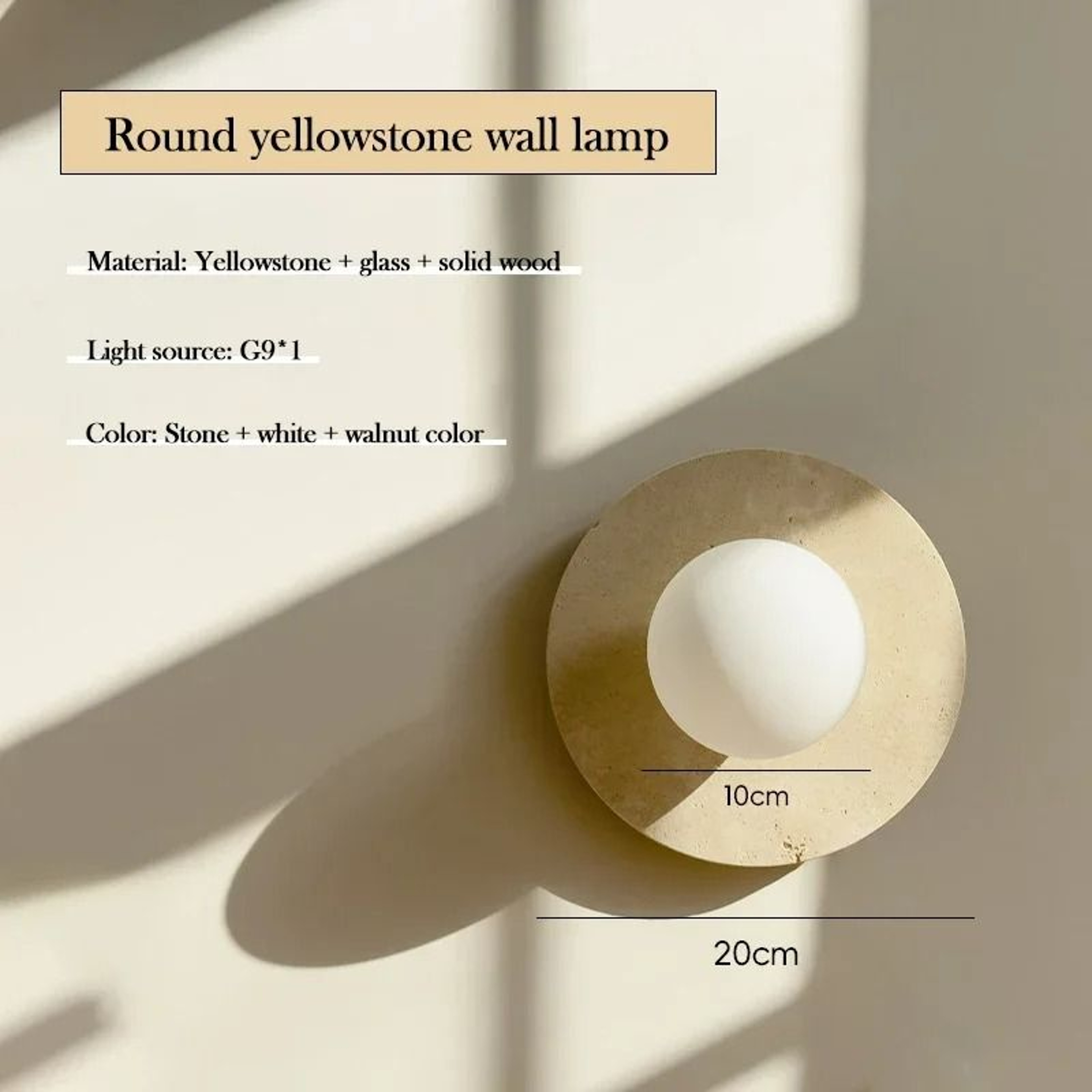 Travertine Globe Wall Ceiling Light 7