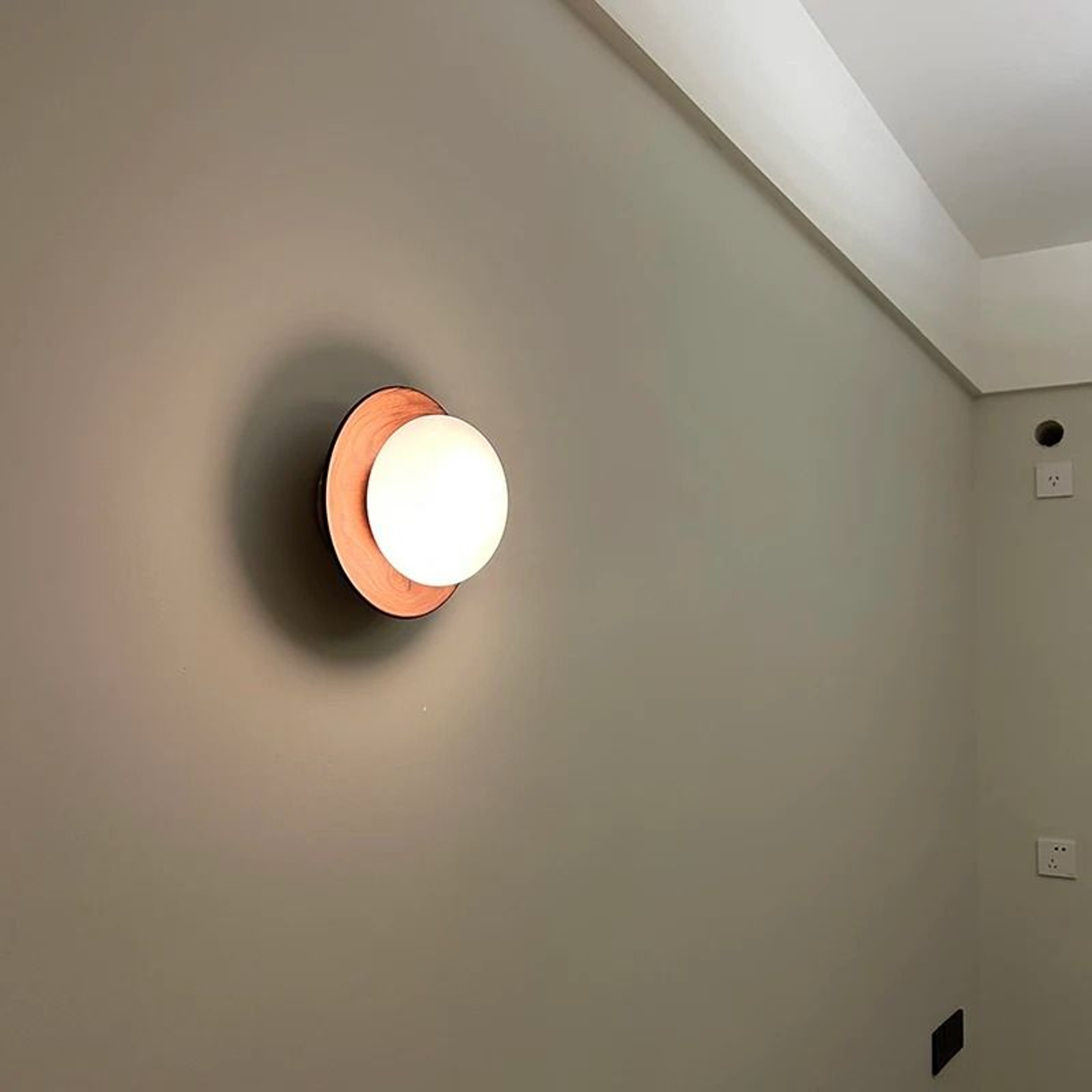 Natura Orb Walnut Wall Light 3