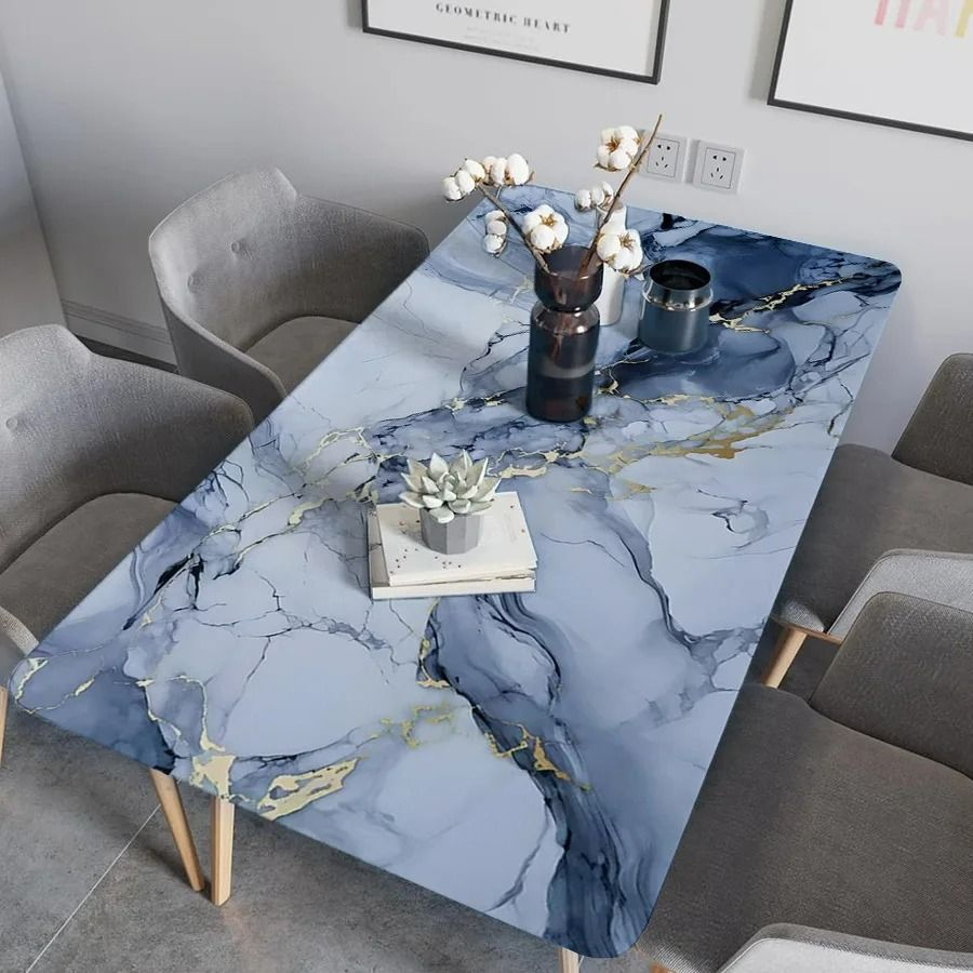 AzureVein Marble Kitchen Wallpaper 3