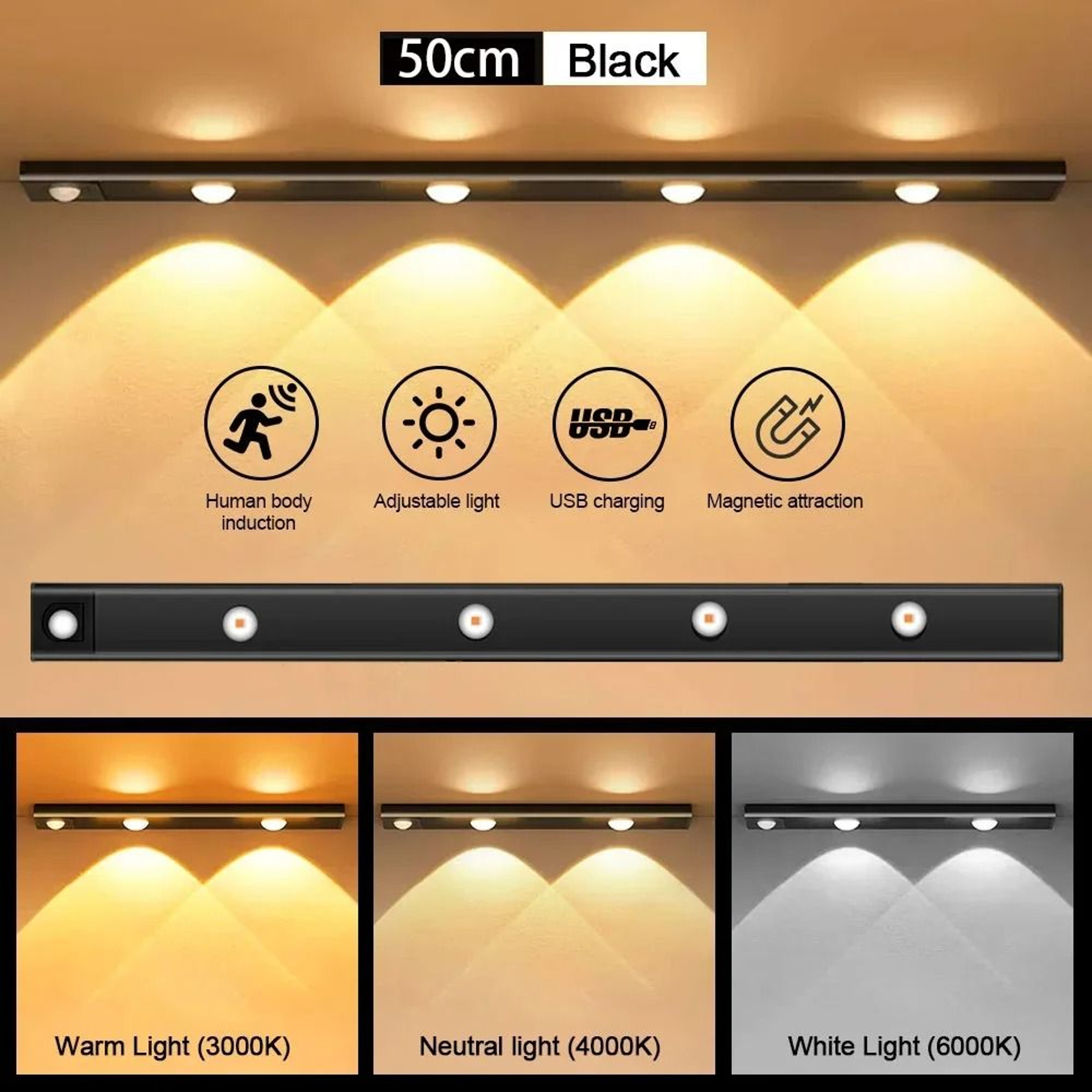 Rechargeable Motion Sensor Cabinet Bar 7