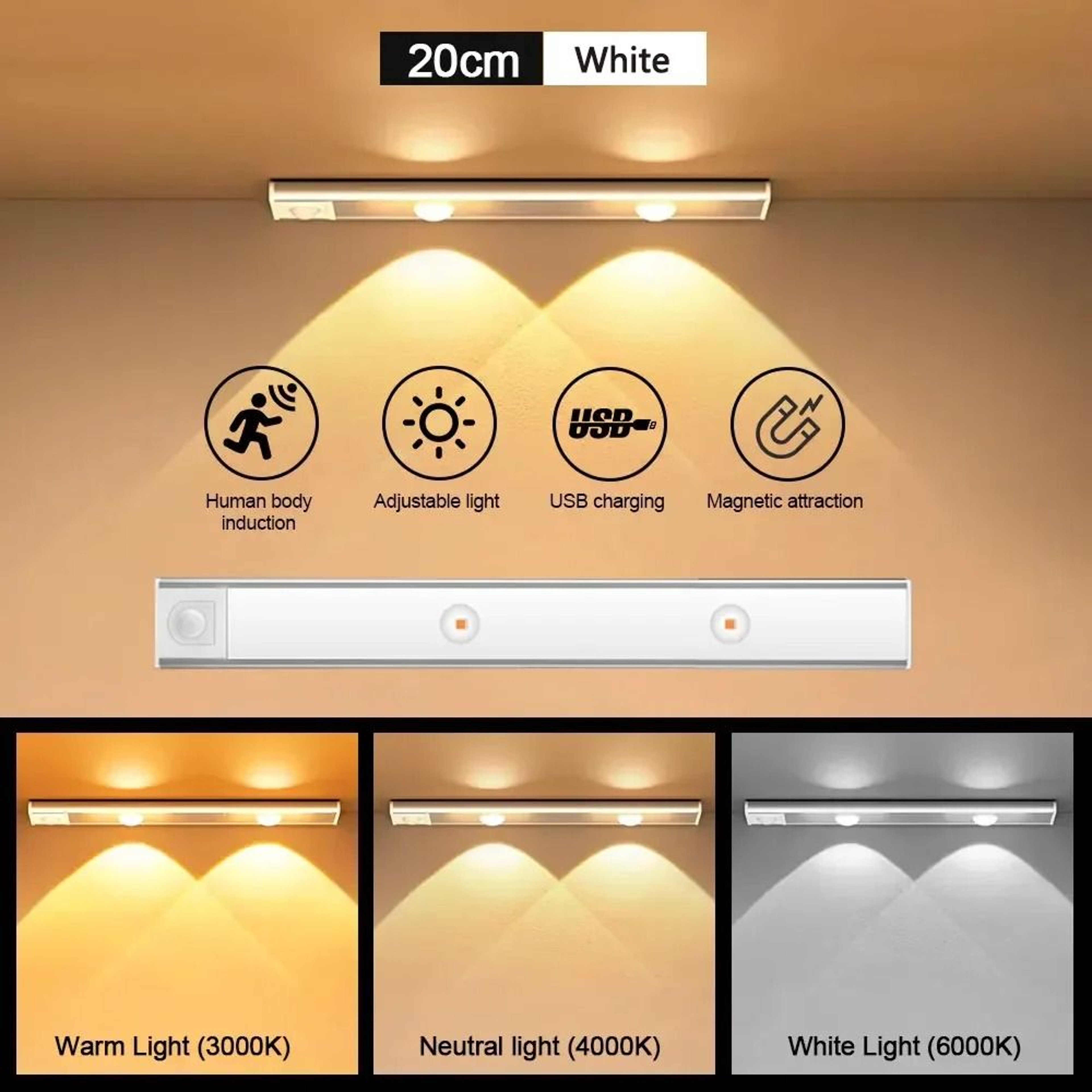 Rechargeable Motion Sensor Cabinet Bar 9