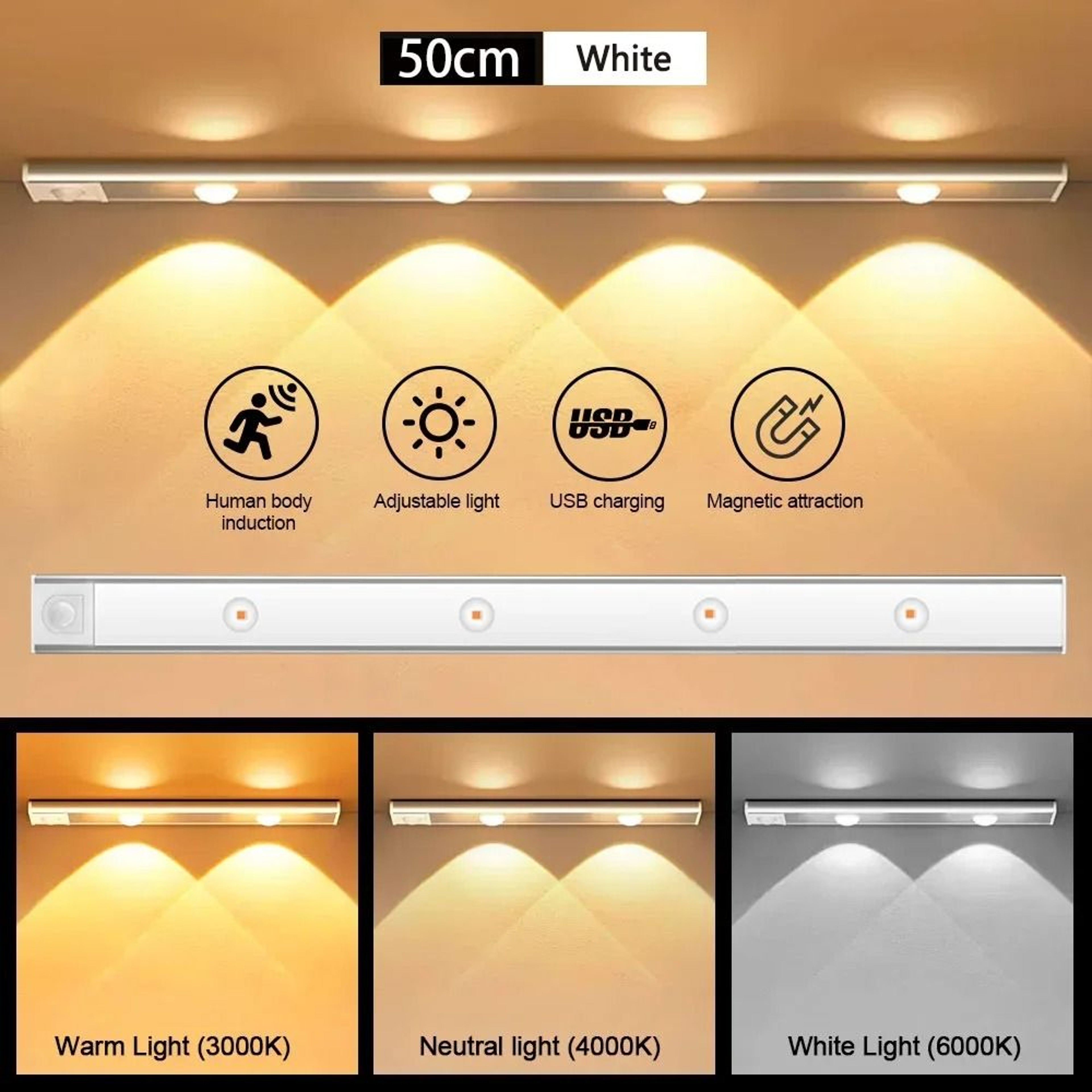 Rechargeable Motion Sensor Cabinet Bar 13
