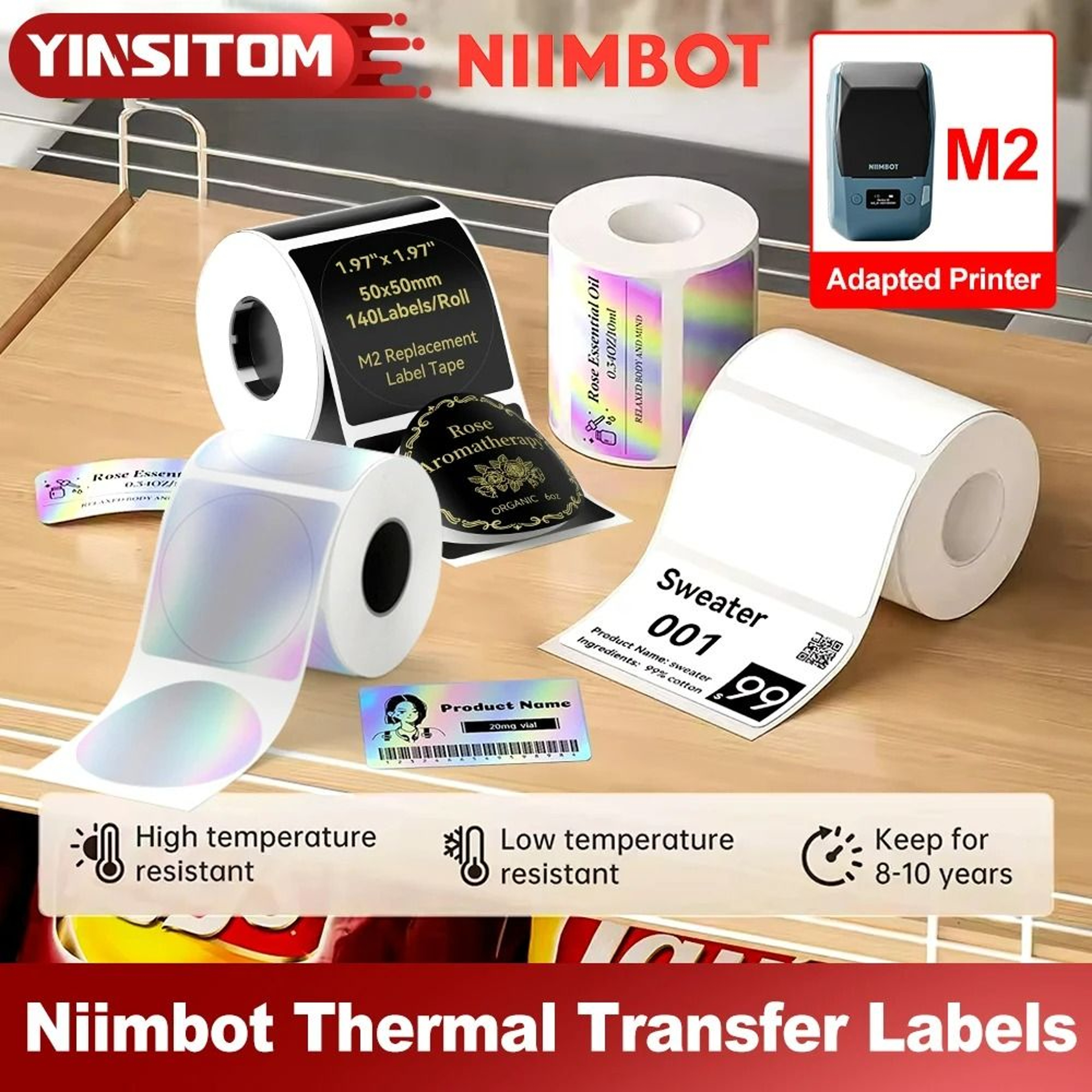 PrintGuard NIIMBOT Thermal Transfer Label Rolls 1