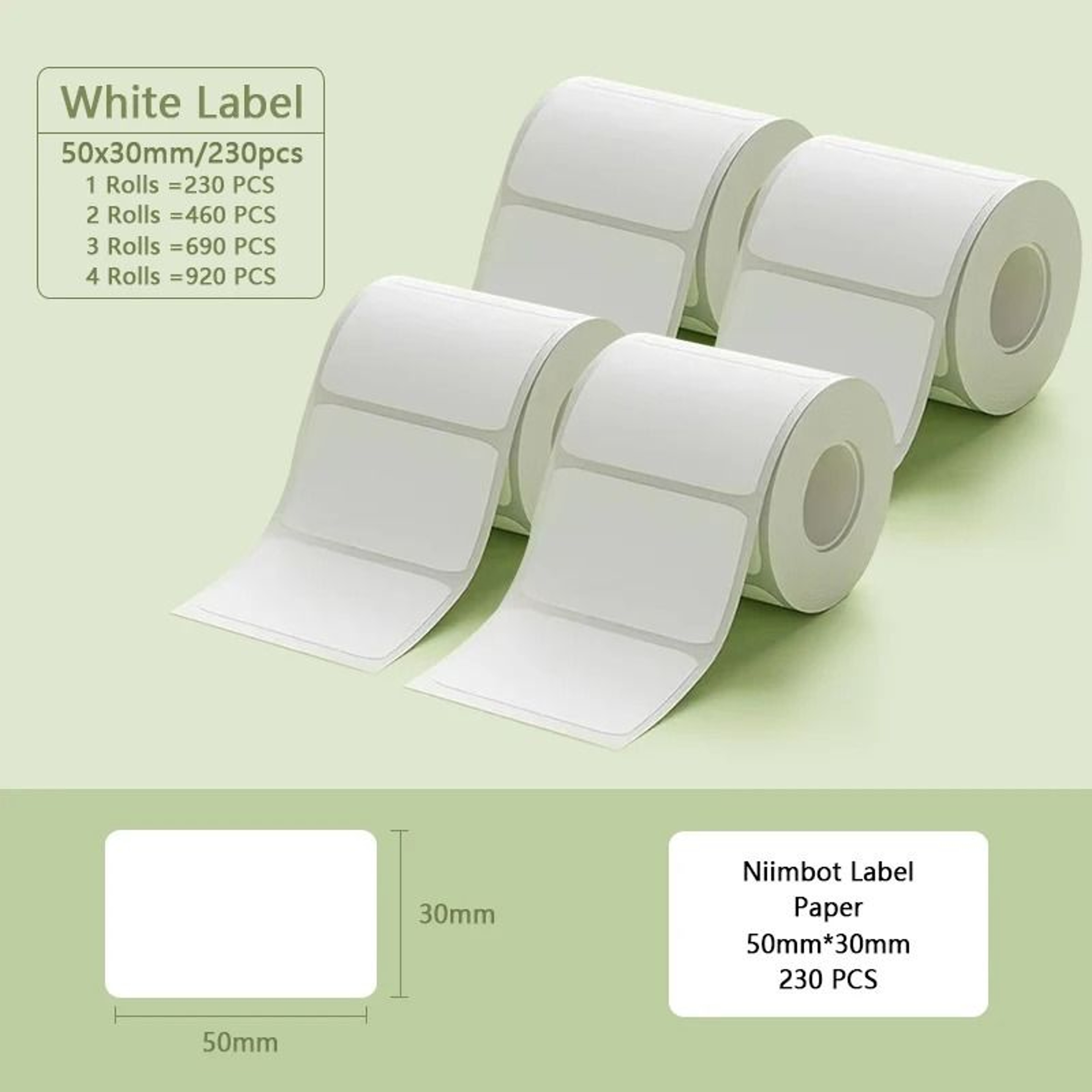 Niimbot B1 B21 Waterproof White Label Rolls 10
