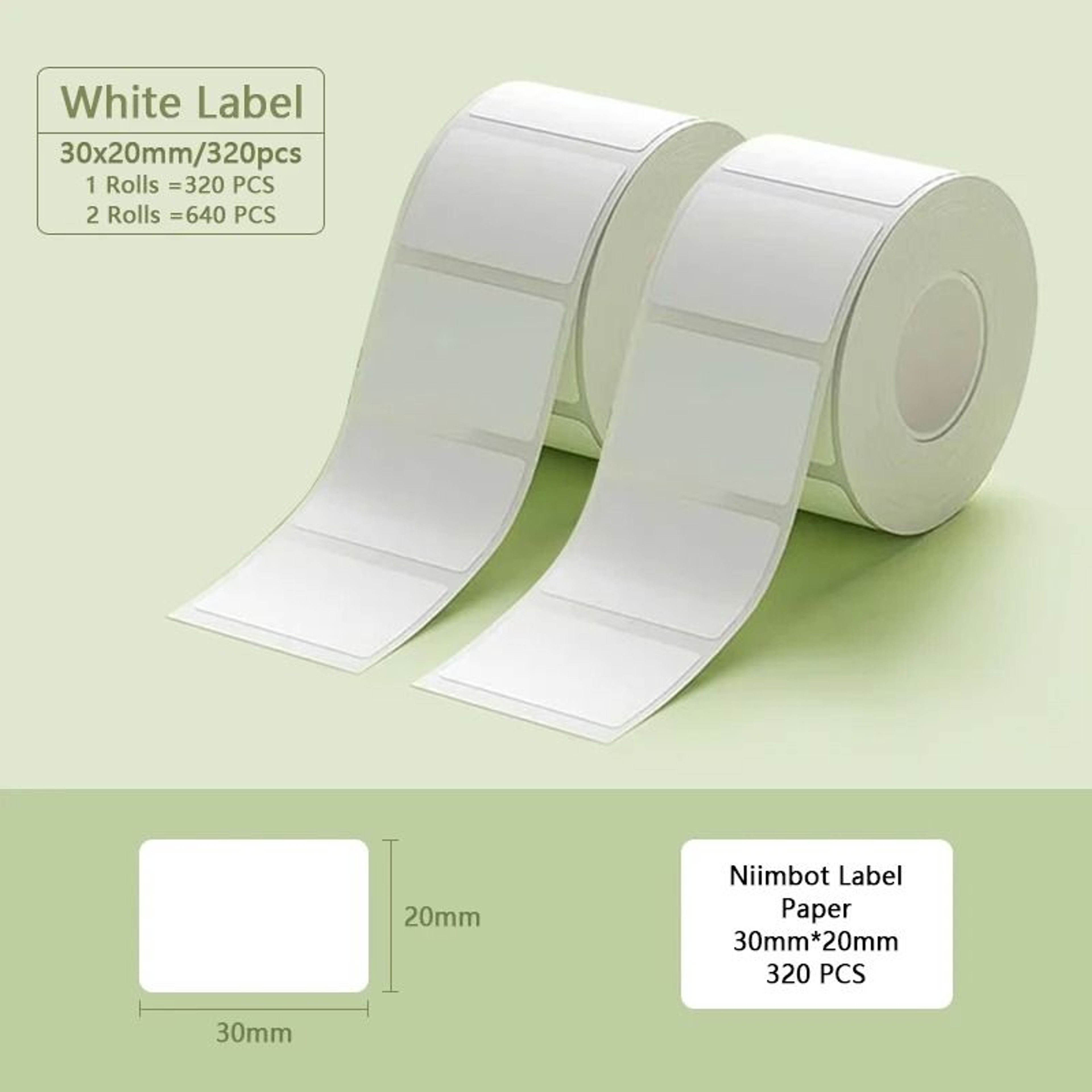 Niimbot B1 B21 Waterproof White Label Rolls 14