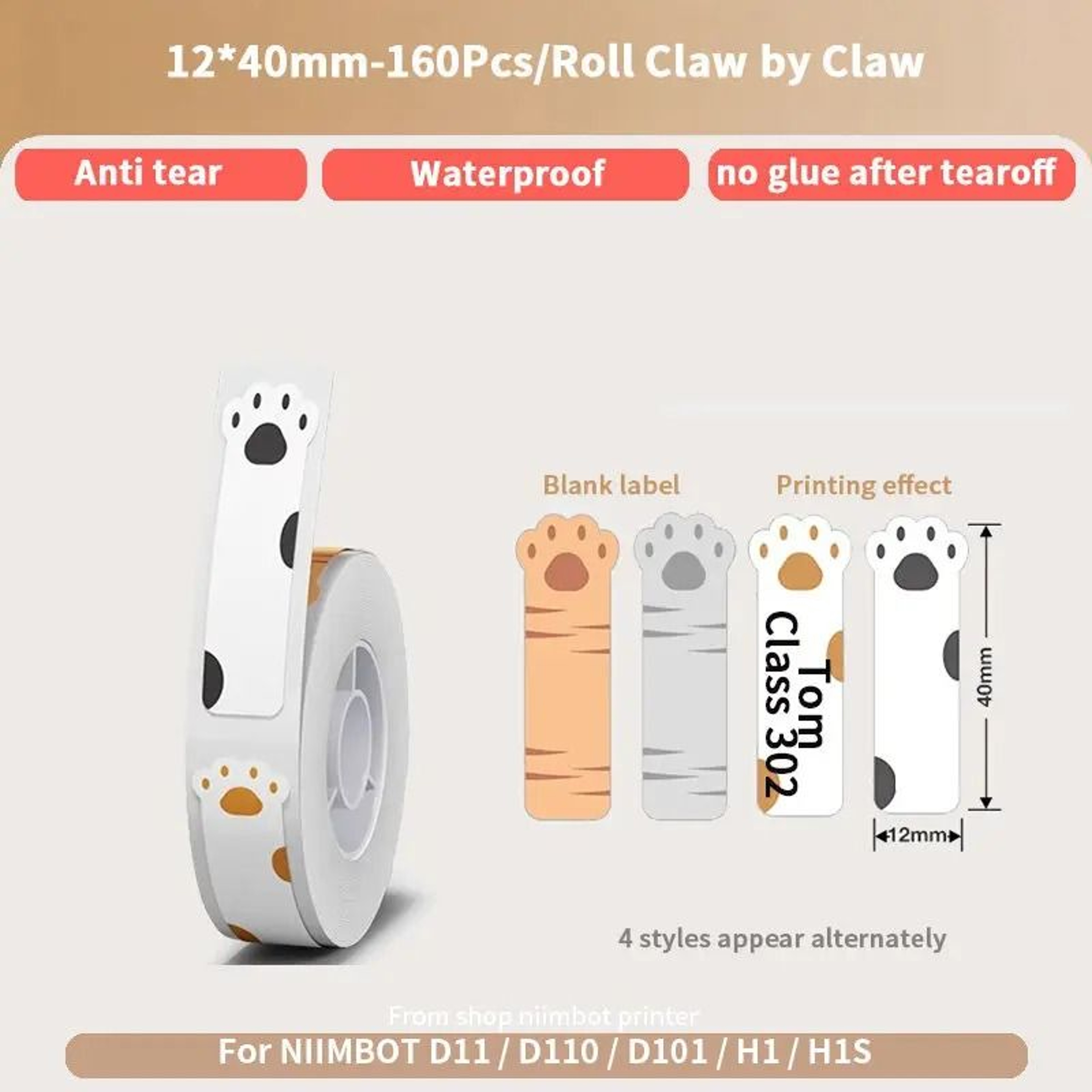 Niimbot D11 D110 Colorful Waterproof Label Tape 13