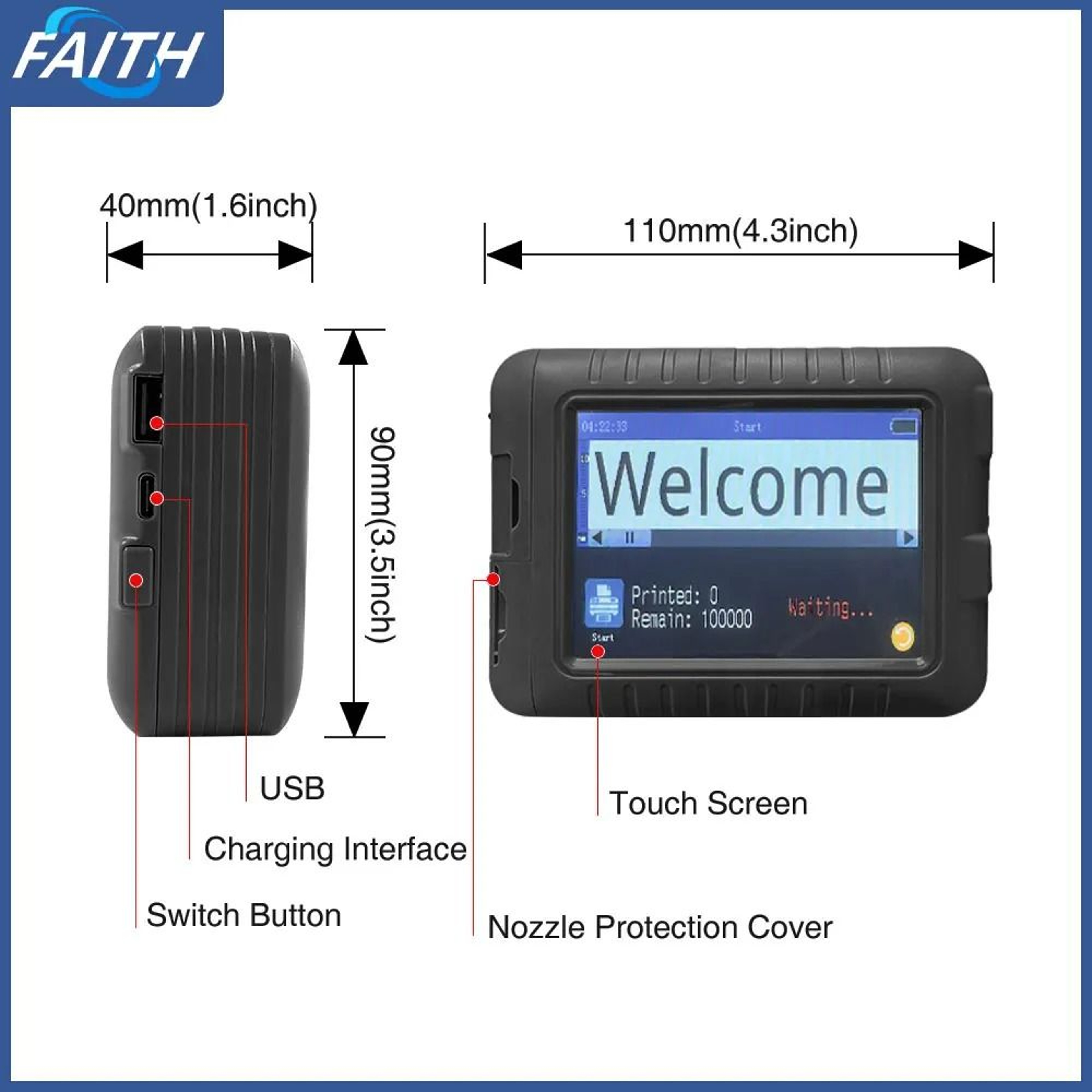 Faith KD360M Portable Barcode Label Printer 6