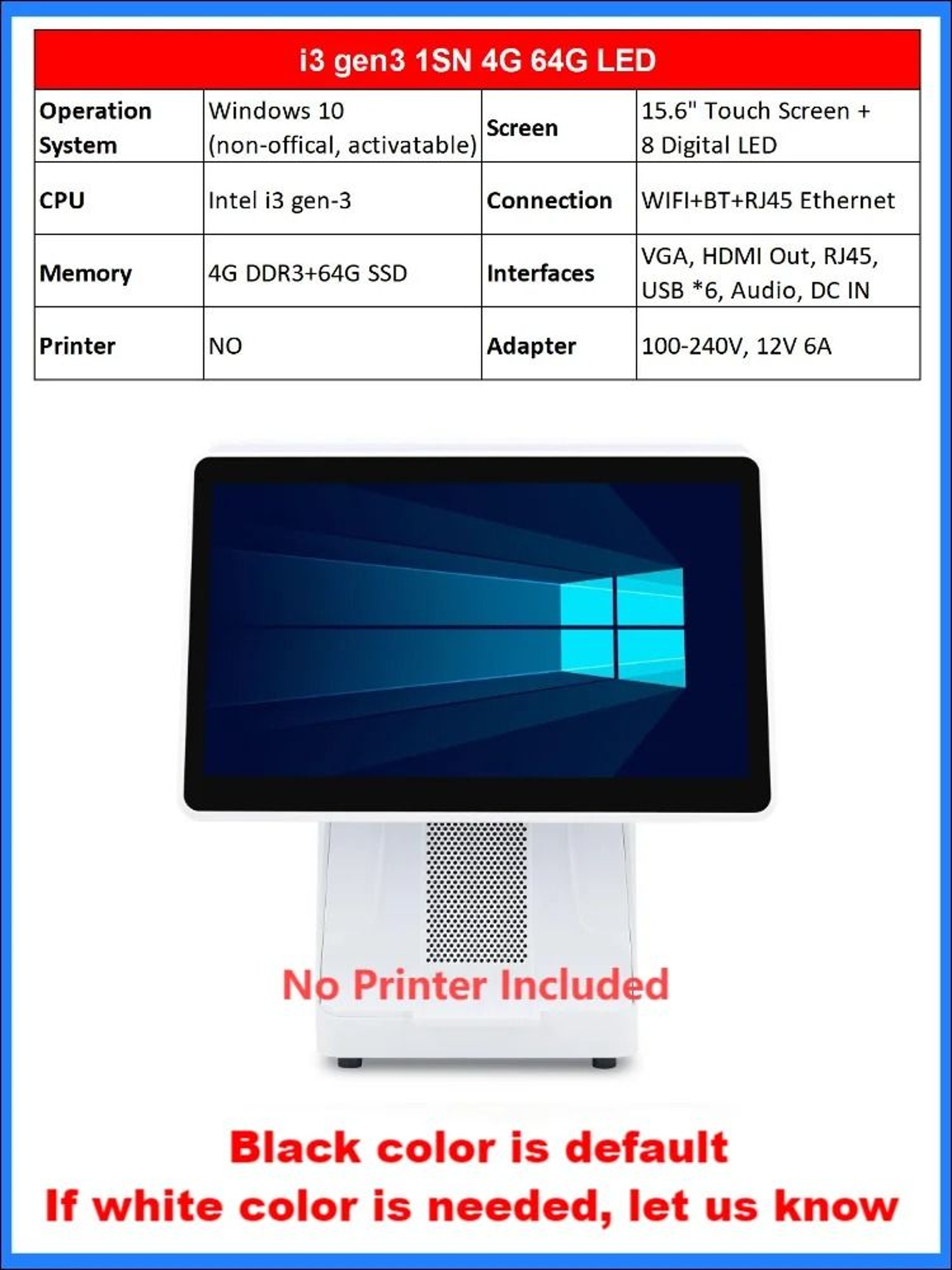 156 Inch Windows Touchscreen POS System 6