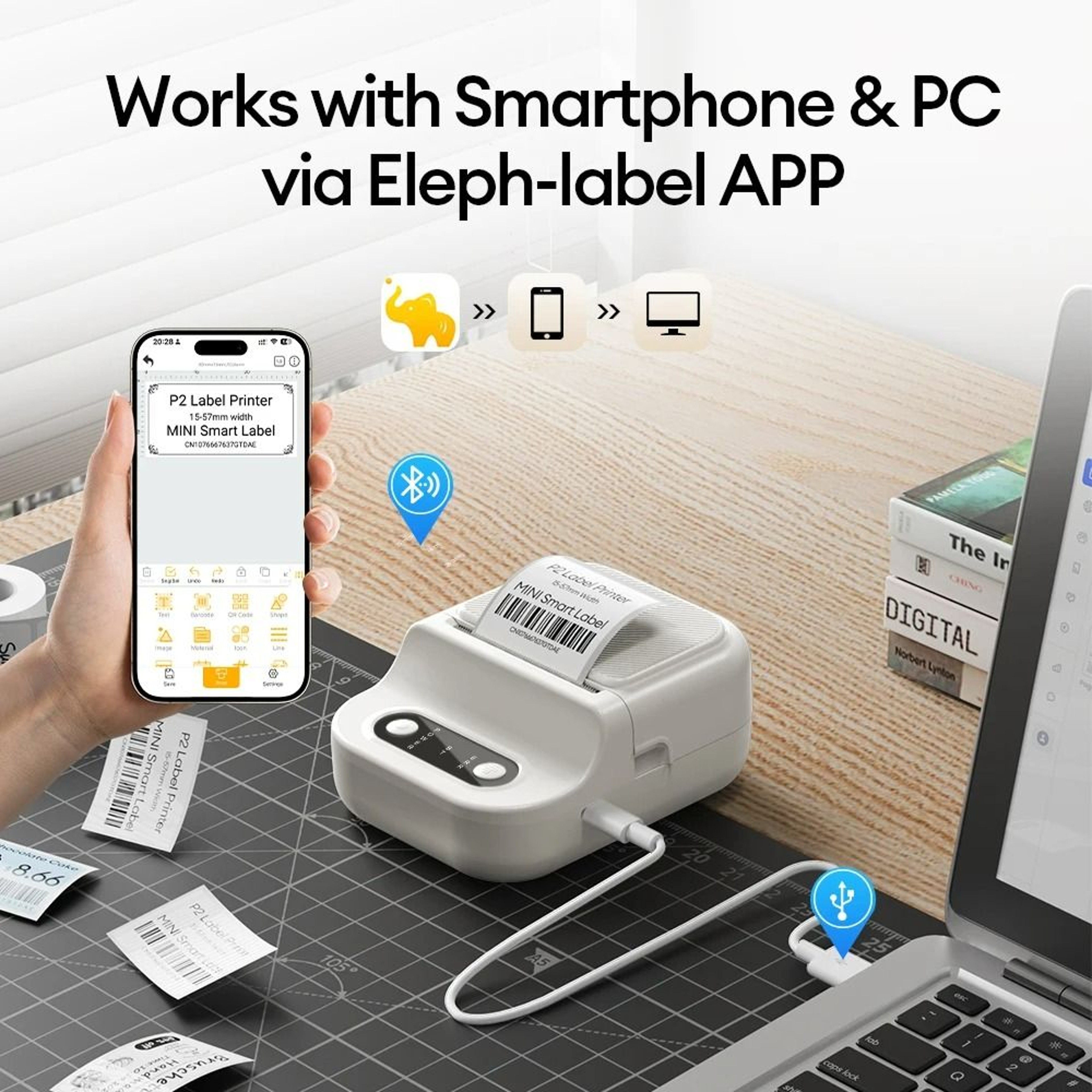 Mini Portable Inkless Label Printer 2